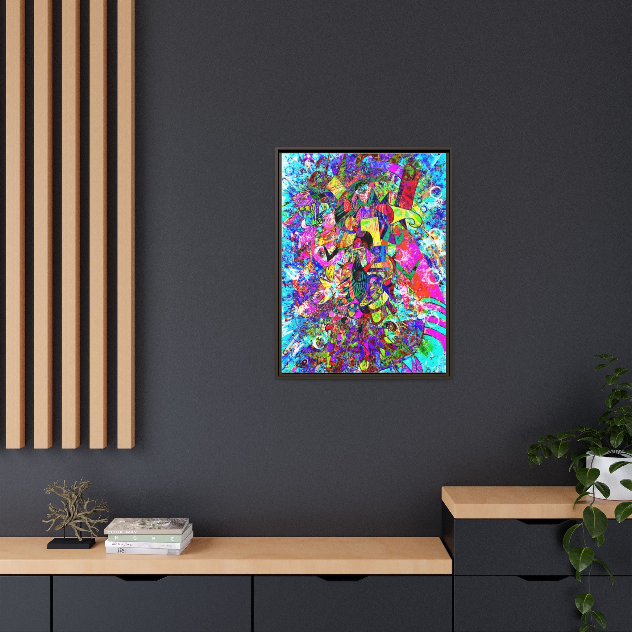 Love Monster Matte Canvas, Framed (Multi-color)