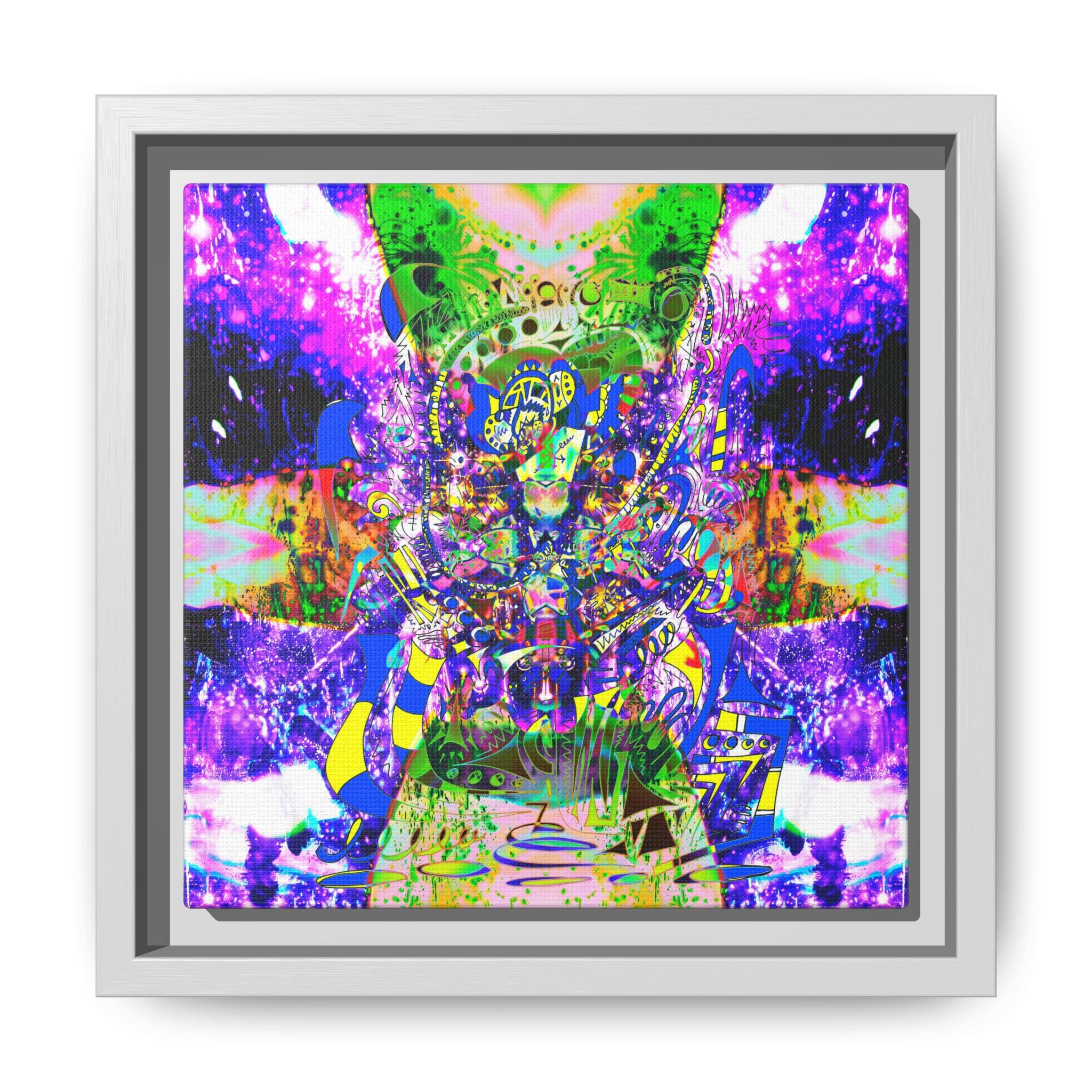 Alien Darkness 9 Framed Canvas Art — Vibrant Multi-Color Wall Decor