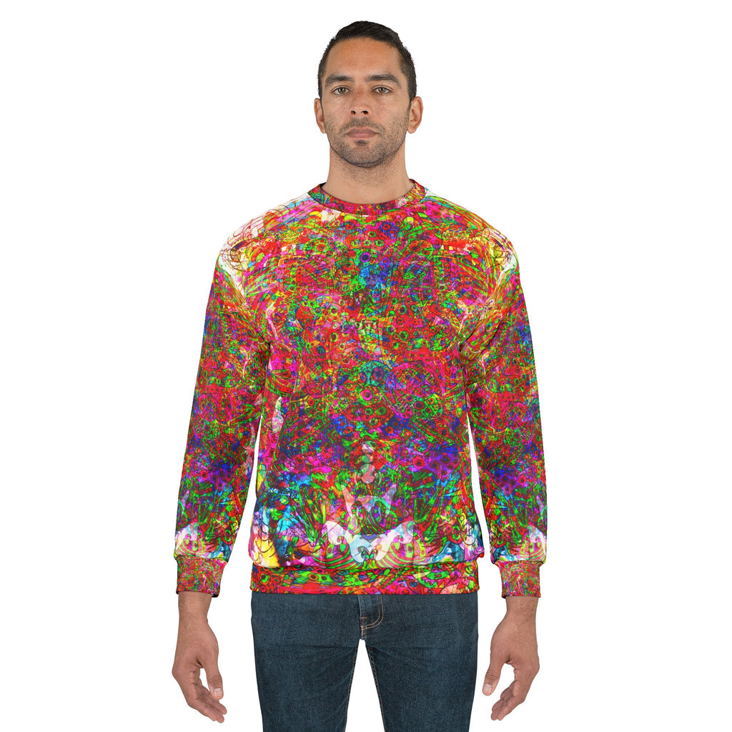 Neon Swirl Party Extravaganza Unisex Sweatshirt (AOP)