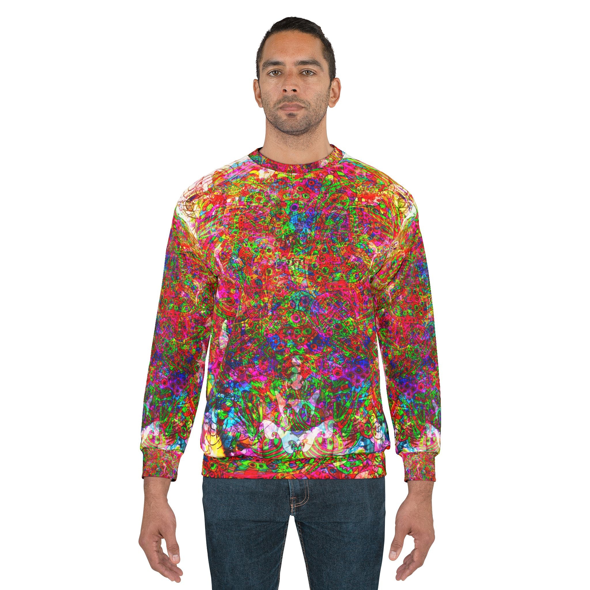 Neon Swirl Party Extravaganza Unisex Sweatshirt (AOP)
