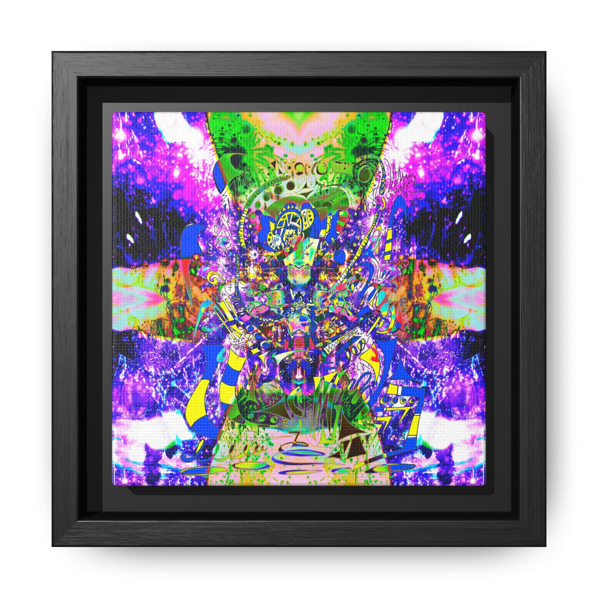 Alien Darkness 9 Framed Canvas Art — Vibrant Multi-Color Wall Decor