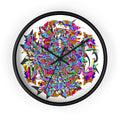 Neon Waffle Monster 12 - Psychedelic Mandala Wall Clock | Colorful Abstract Geometric Timepiece