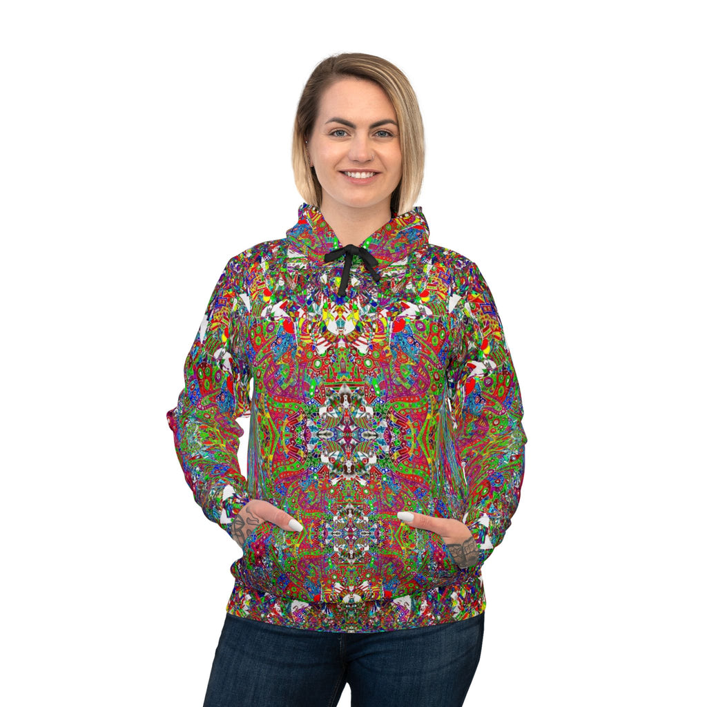 D Tizzle Athletic Hoodie — All-Over Print Vibrant Pattern