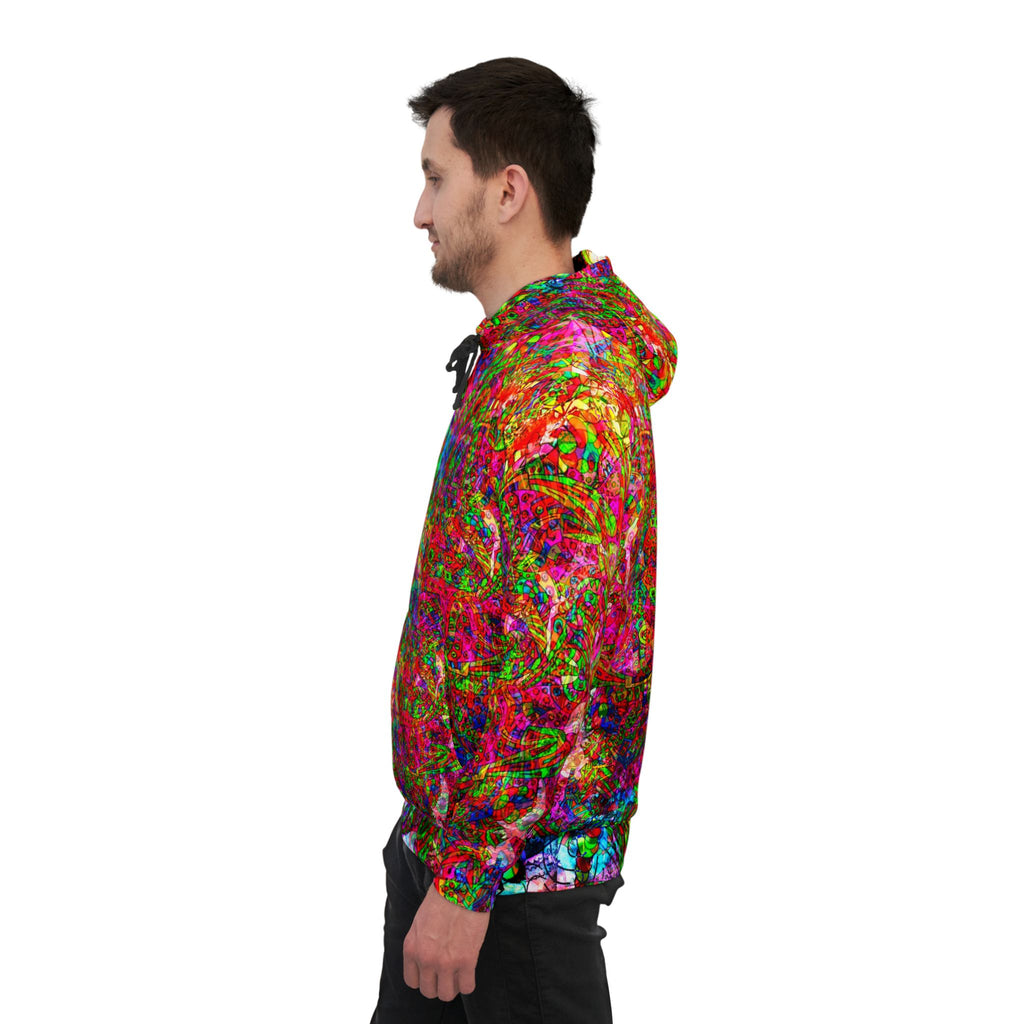 Neon Swirl Party Extravaganza Athletic Hoodie (AOP)