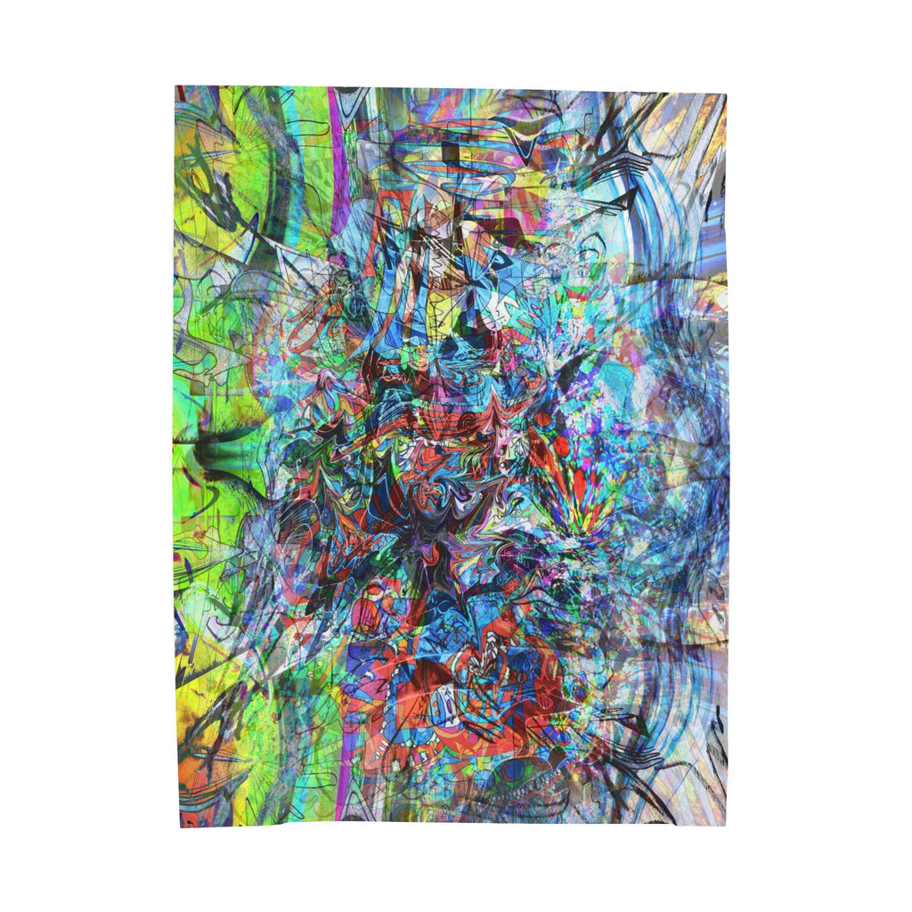 Now You're Stuck 44 Plush Blanket – Vibrant Psychedelic Throw for Home, Dorm & Gifts