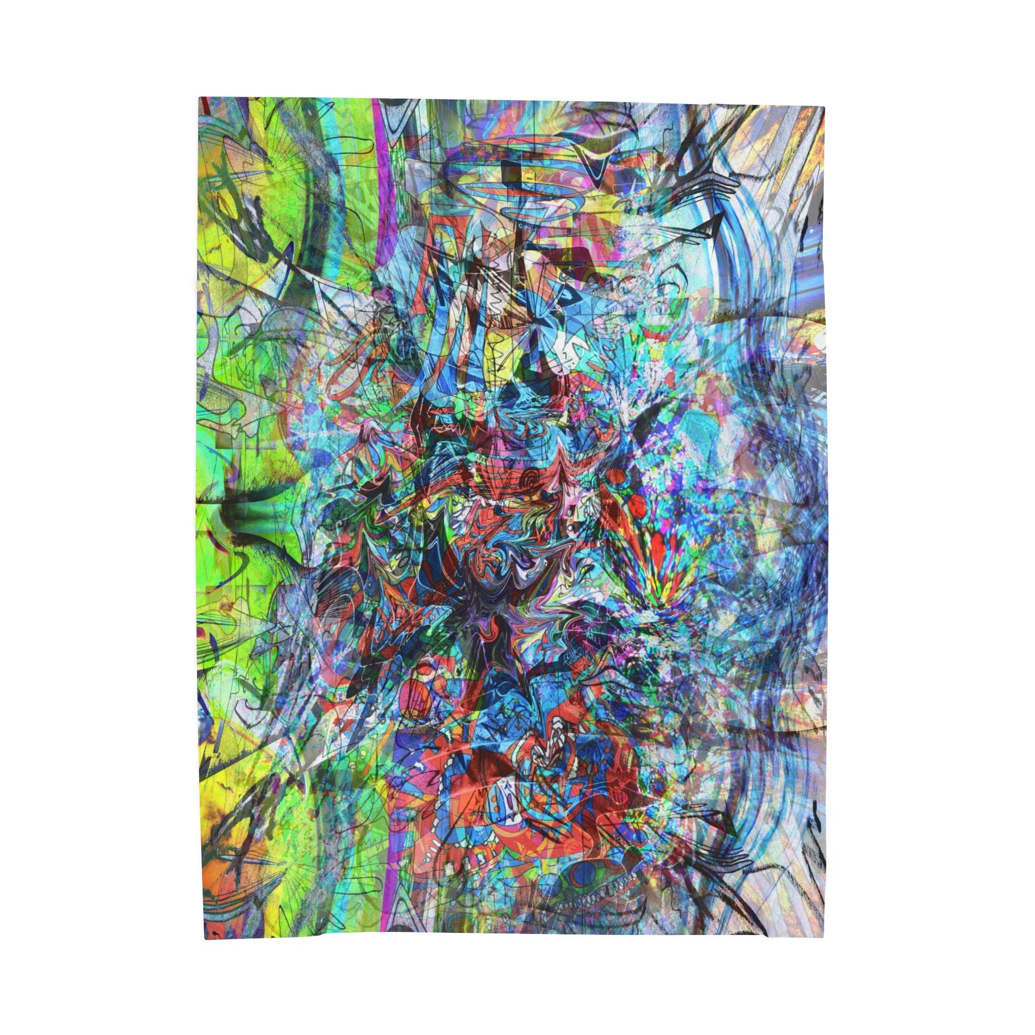 Now You're Stuck 44 Plush Blanket – Vibrant Psychedelic Throw for Home, Dorm & Gifts