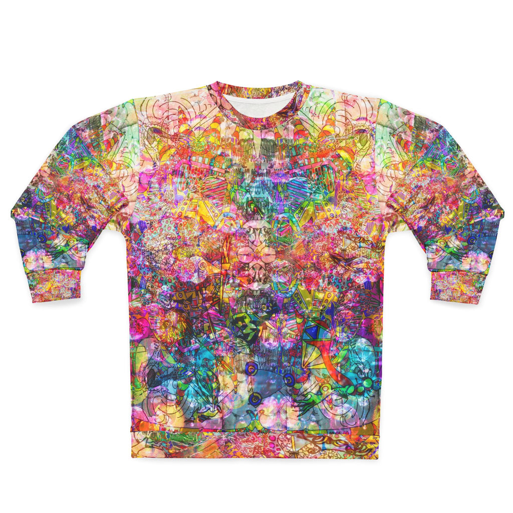 Dance Like There's No Tomorrow - Psychedelic All-Over Print Sweatshirt — Colorful Abstract Crewneck