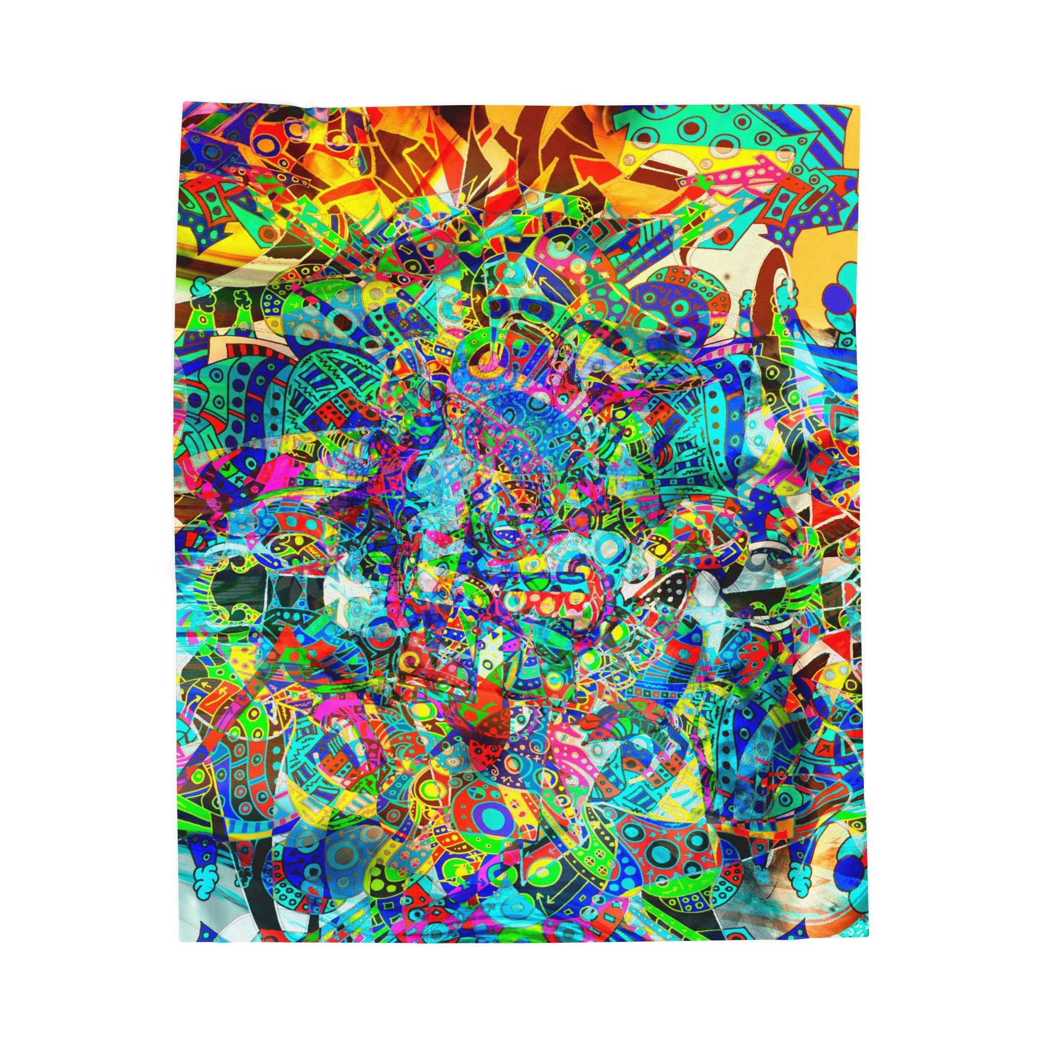 HYPERDIMENSIONAL SURFER Plush Blanket — Psychedelic Abstract Throw