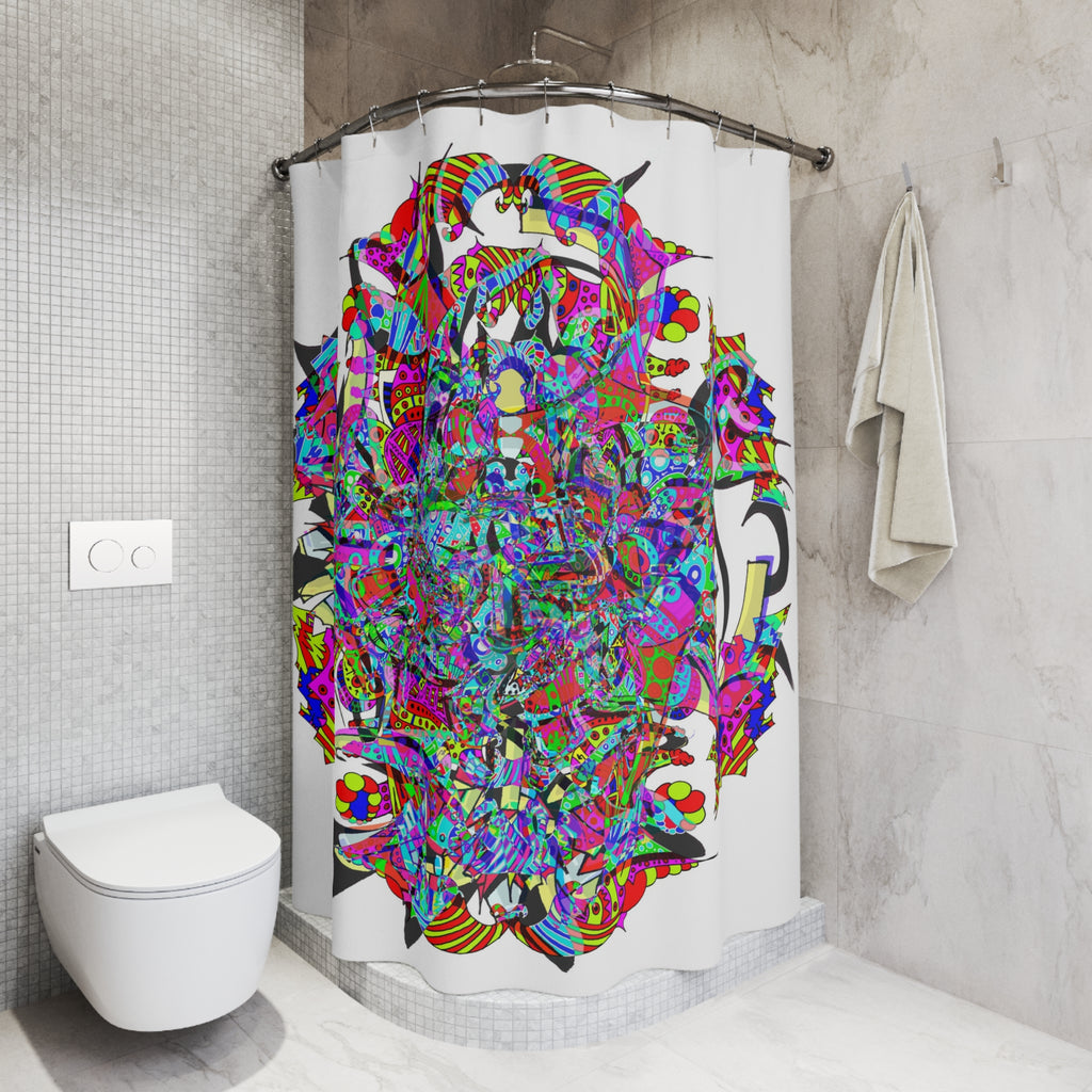 Neon Waffle Monster 12 Shower Curtain