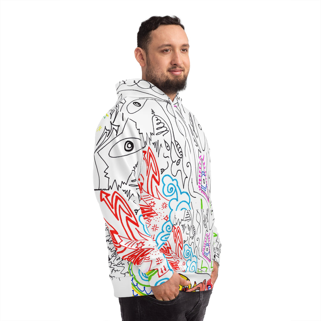 Abstract Doodle Hoodie (Collaboration with Blair Jones) — Colorful Hand-Drawn Art All-Over Print