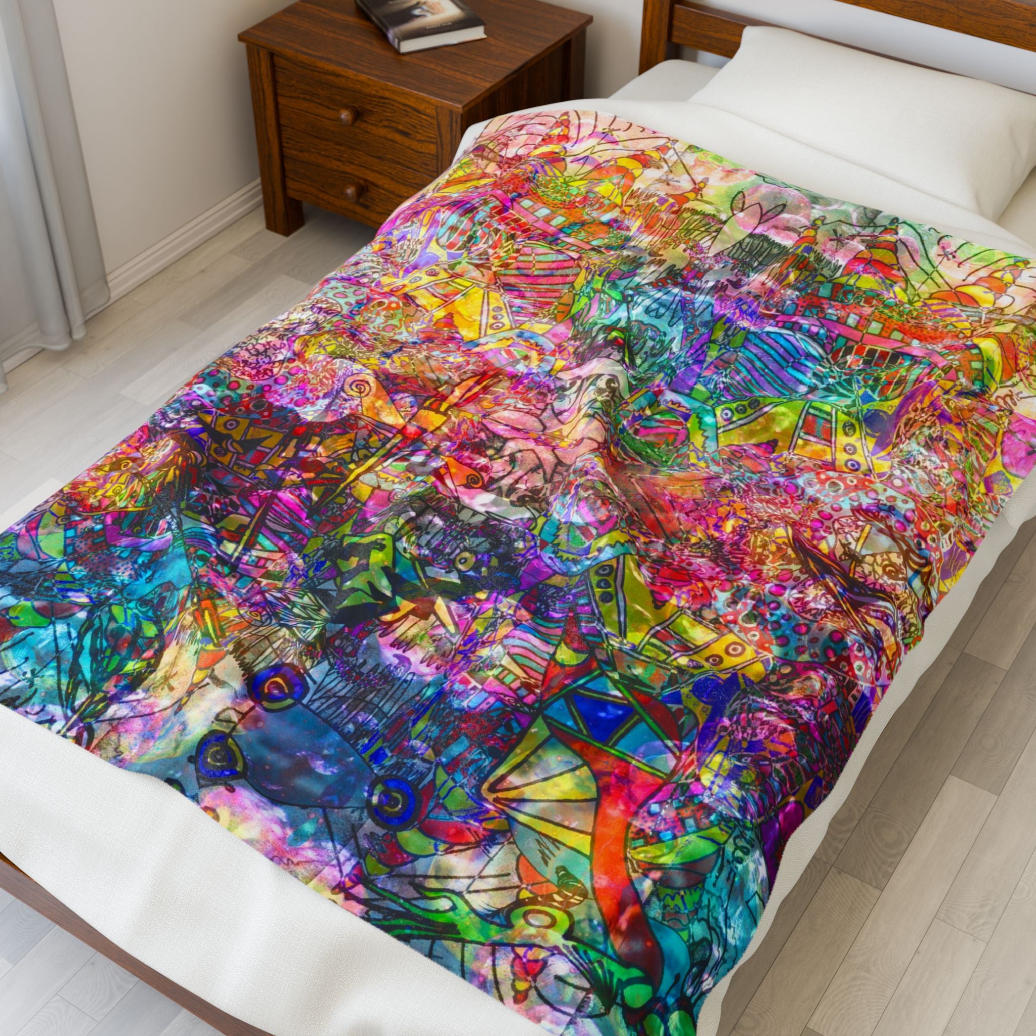 Dance Like There's No Tomorrow Plush Blanket — Colorful Abstract Art Throw