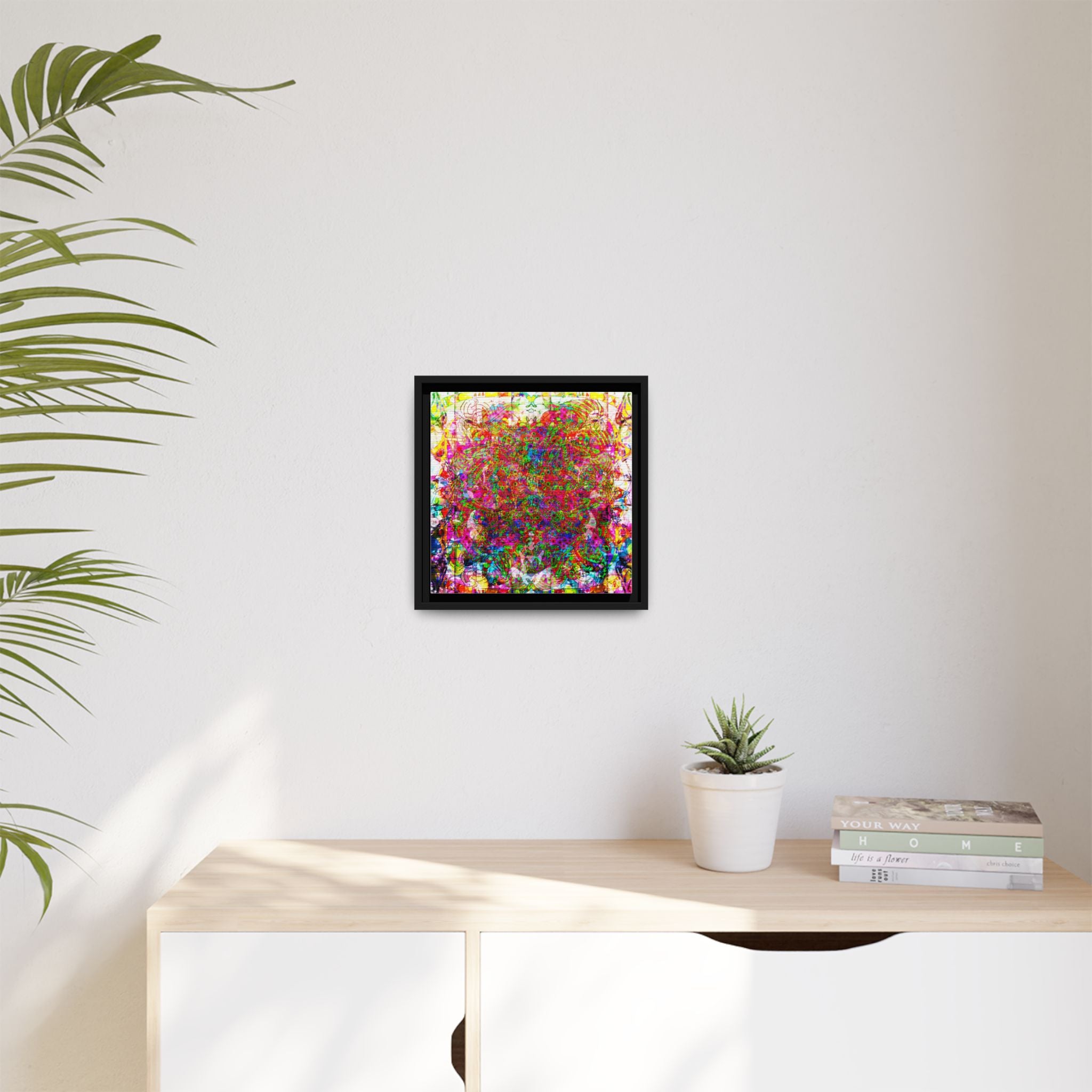 Neon Swirl Party Extravaganza Canvas Art — Vibrant Kaleidoscope Wall Print