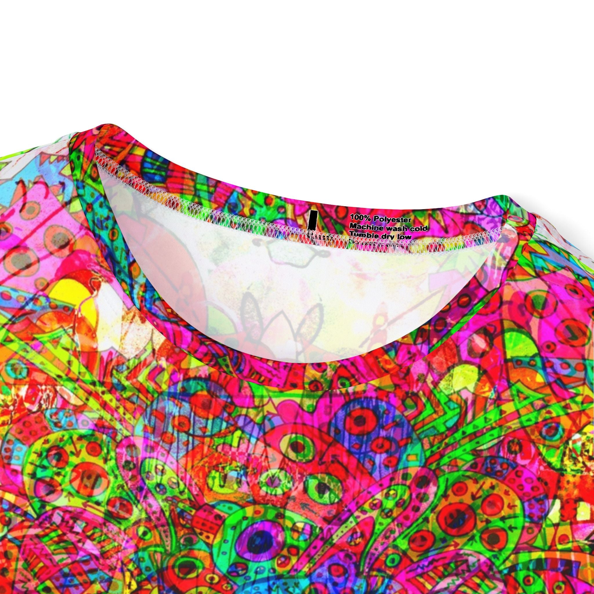 Neon Swirl Party Extravaganza - Psychedelic Floral All-Over Print Jersey