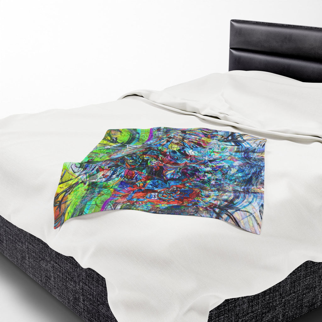 Now You're Stuck 44 Plush Blanket – Vibrant Psychedelic Throw for Home, Dorm & Gifts