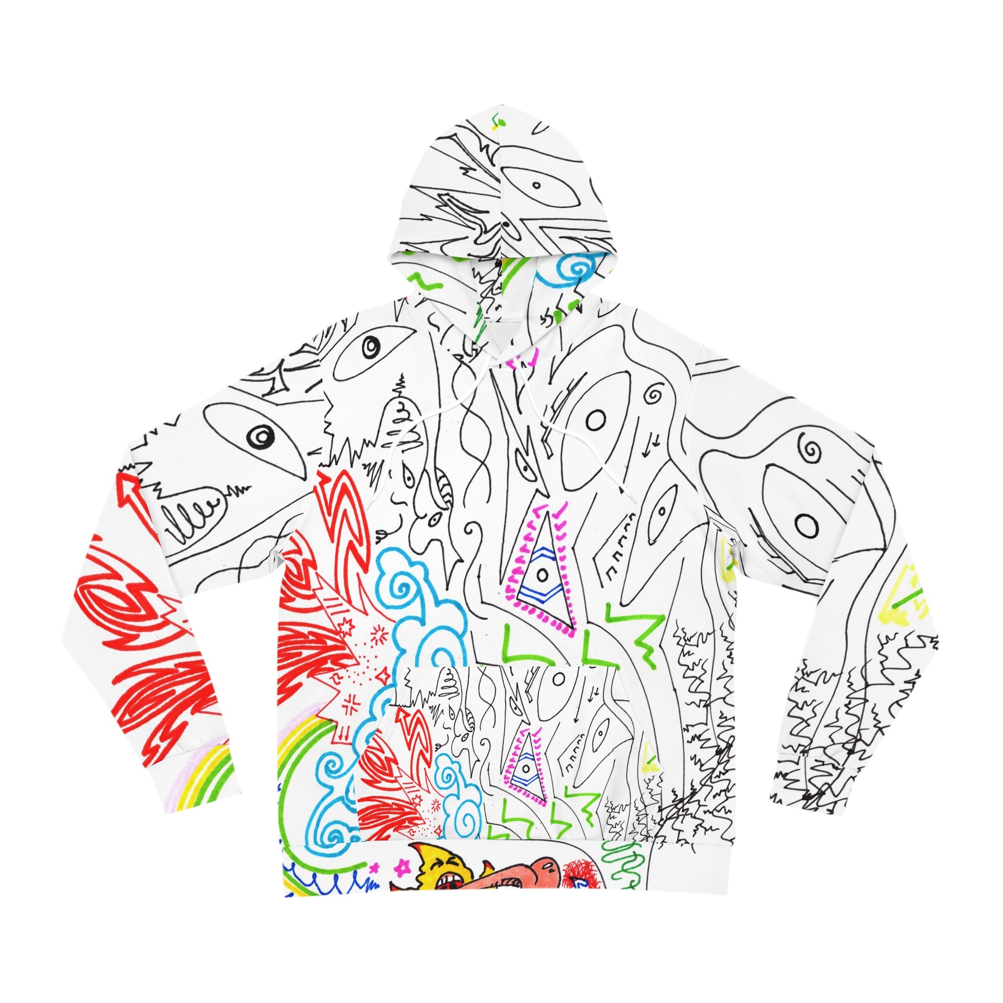 Abstract Doodle Hoodie (Collaboration with Blair Jones) — Colorful Hand-Drawn Art All-Over Print