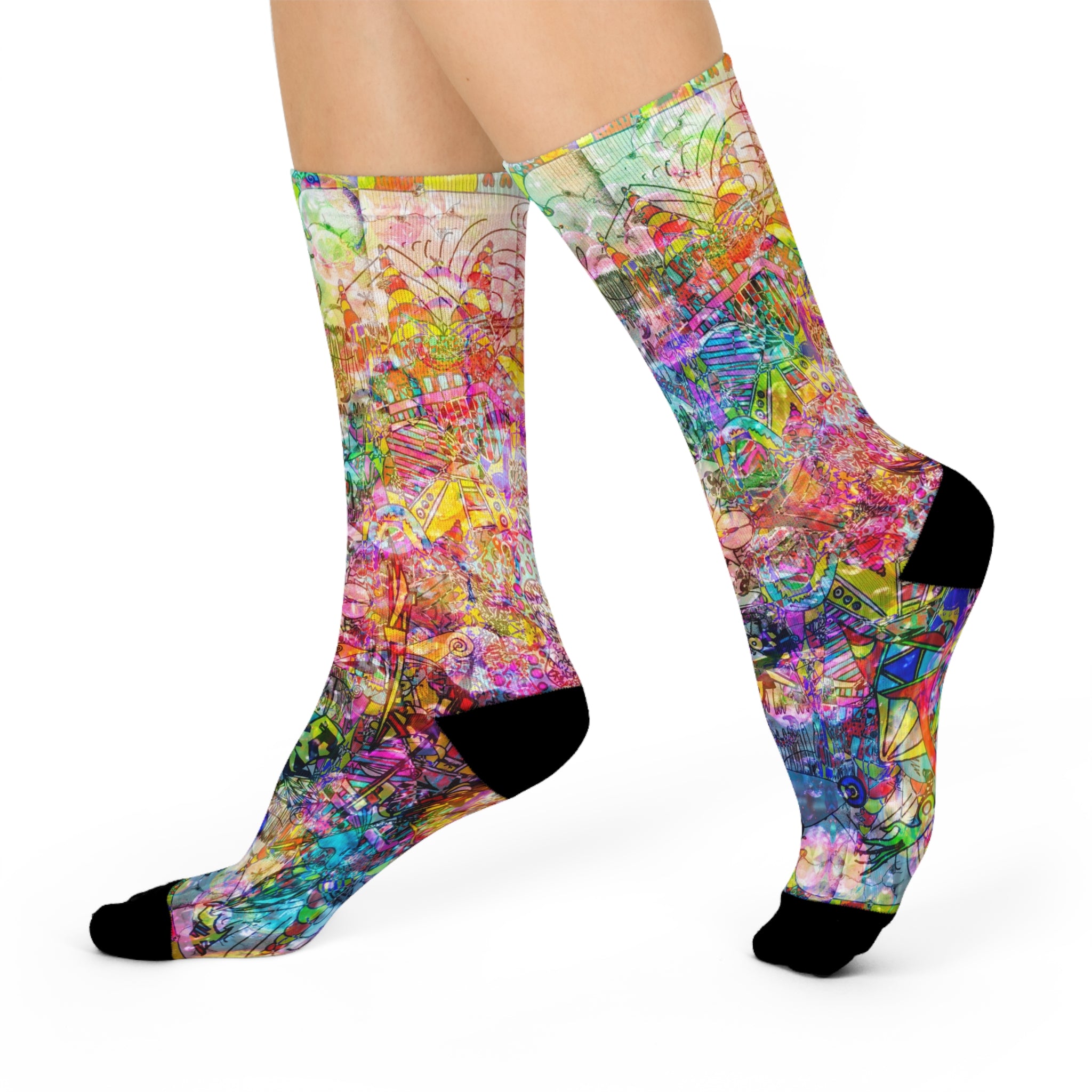Dance Like There's No Tomorrow Crew Socks — Cushioned Art Pattern