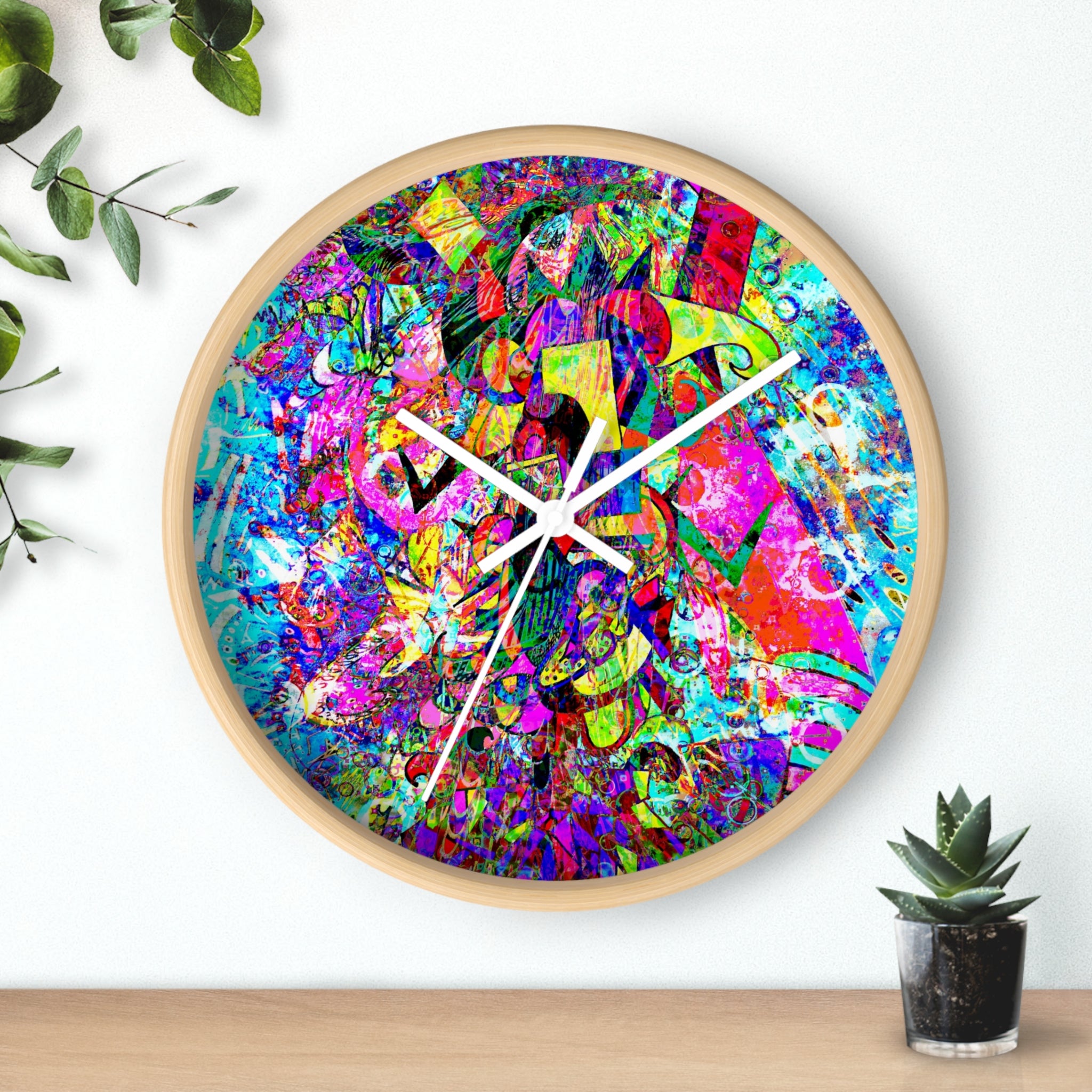 Love Monster - Psychedelic Abstract Wall Clock — Vibrant Colorful Art Clock