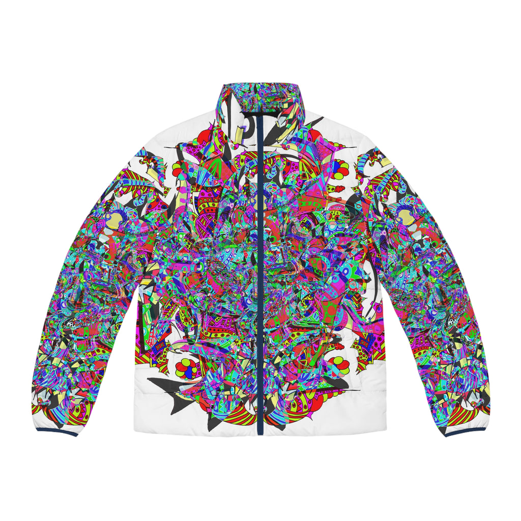 Neon Waffle Monster 12 Men's Puffer Jacket