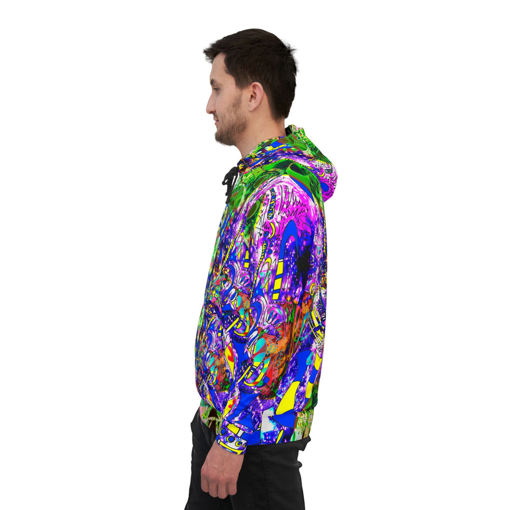 Alien Darkness 9 - Psychedelic Abstract Athletic Hoodie — Vibrant All-Over Print for Rave, Gym & Streetwear