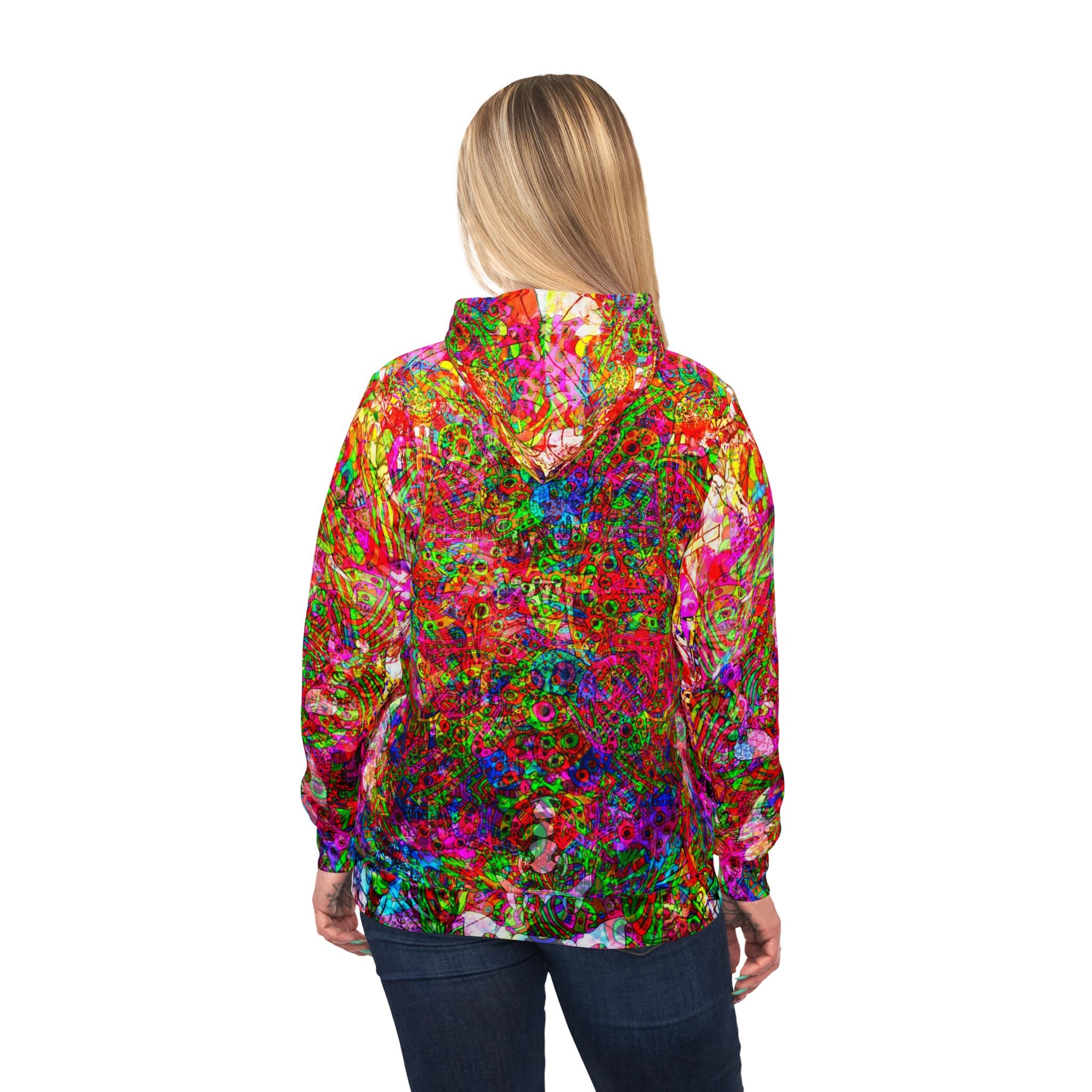 Neon Swirl Party Extravaganza Athletic Hoodie (AOP)