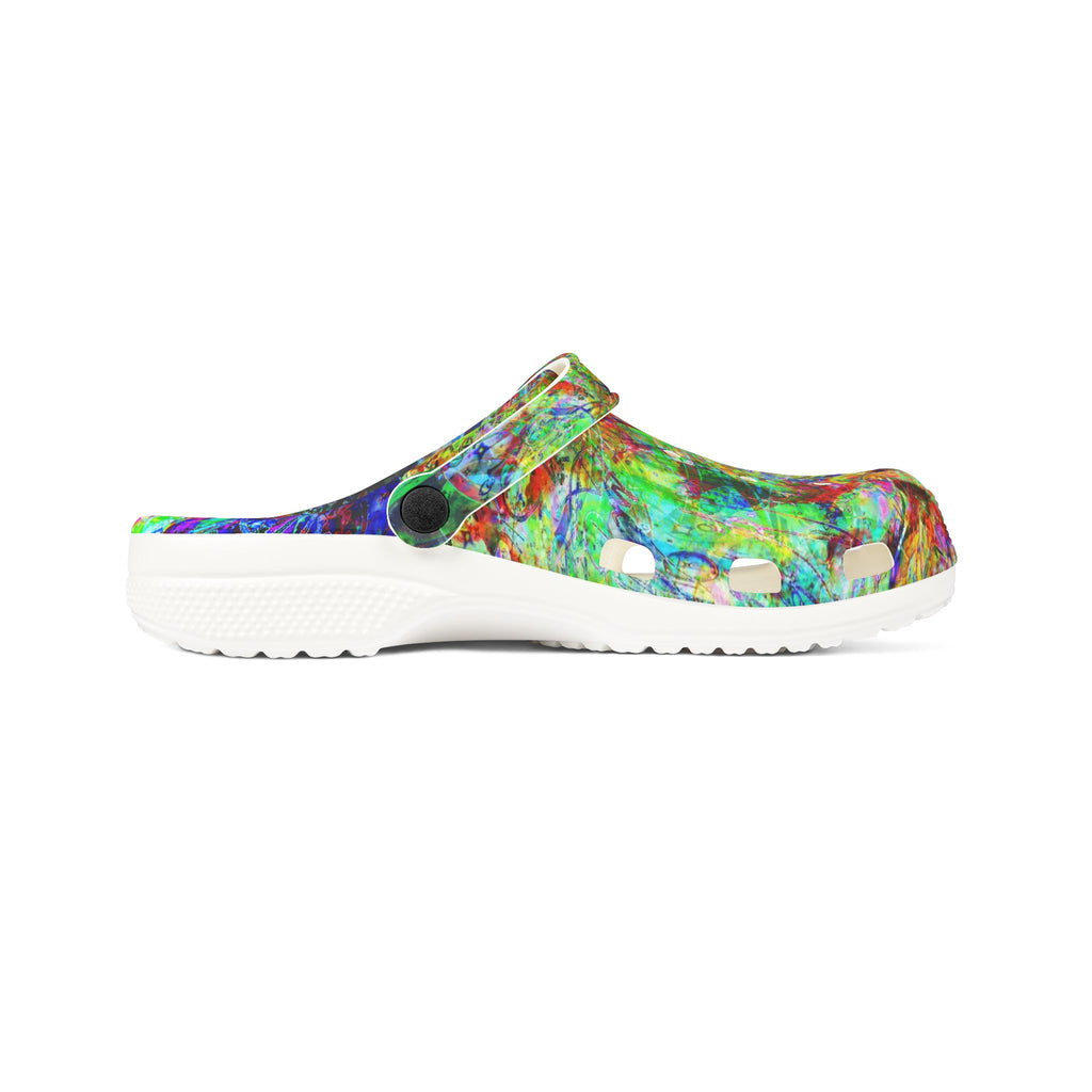 Barfing Beautifully - Color Burst EVA Foam Clogs — Vibrant Tie-Dye Comfort Shoes