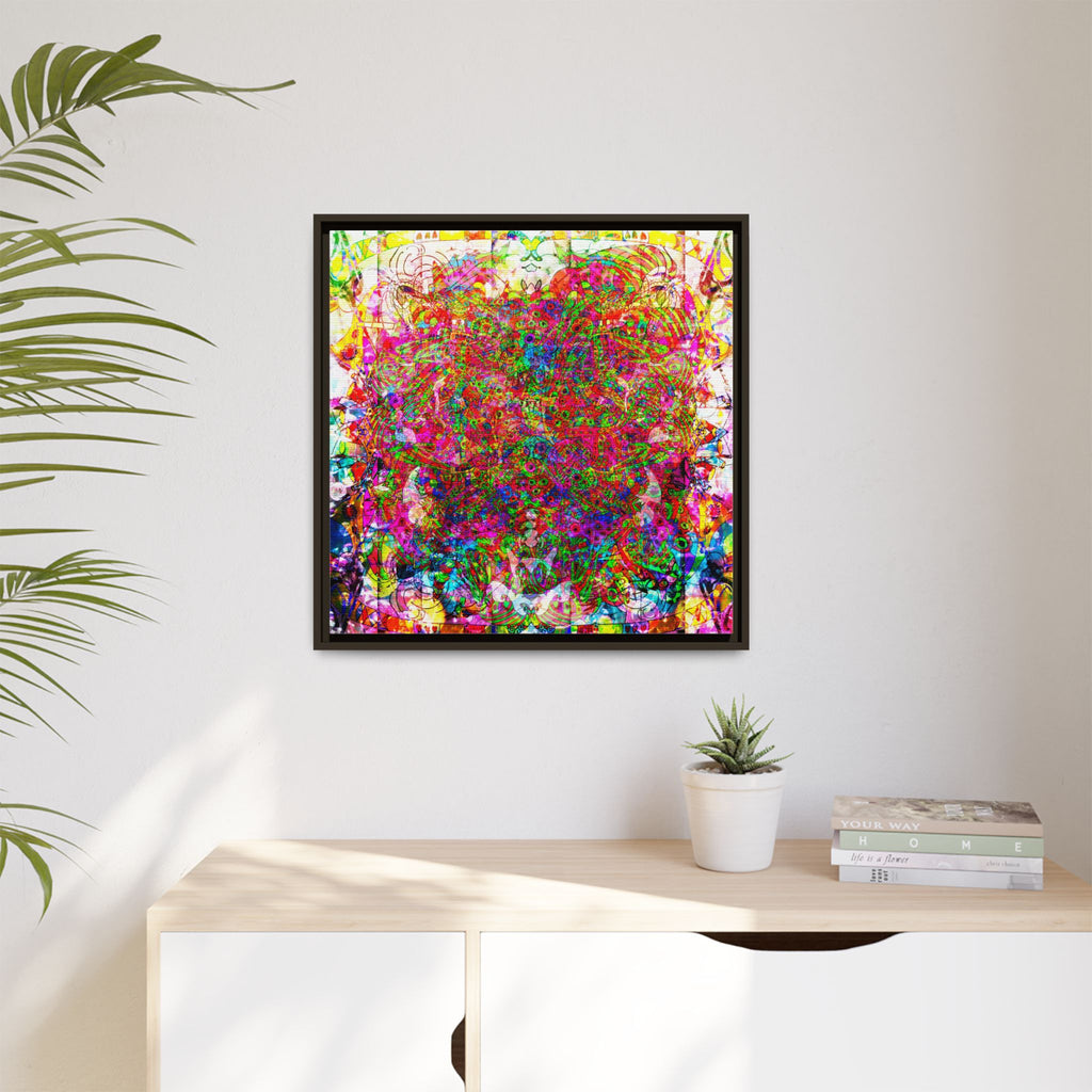 Neon Swirl Party Extravaganza Canvas Art — Vibrant Kaleidoscope Wall Print