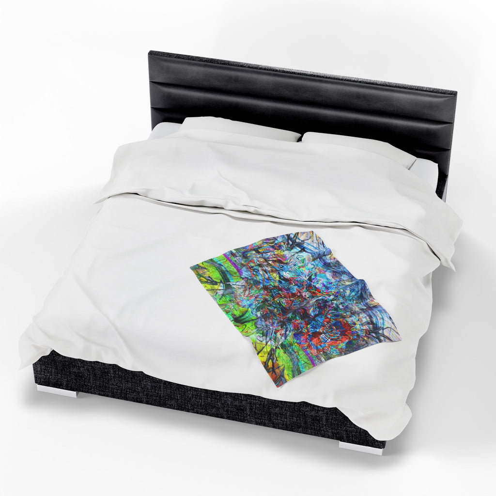Now You're Stuck 44 Plush Blanket – Vibrant Psychedelic Throw for Home, Dorm & Gifts