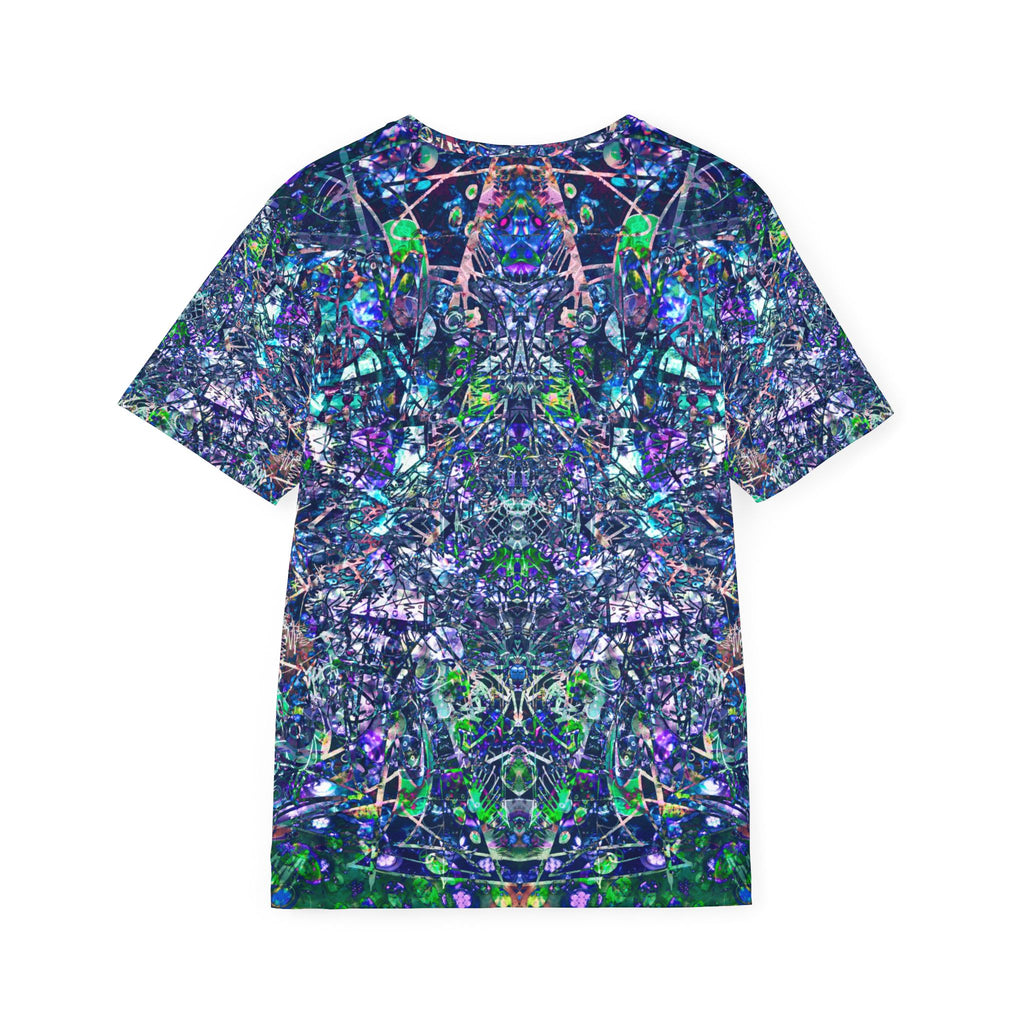 KAWABONGA All-Over Print Men's Athletic Jersey — Blue Green Abstract Kaleidoscope
