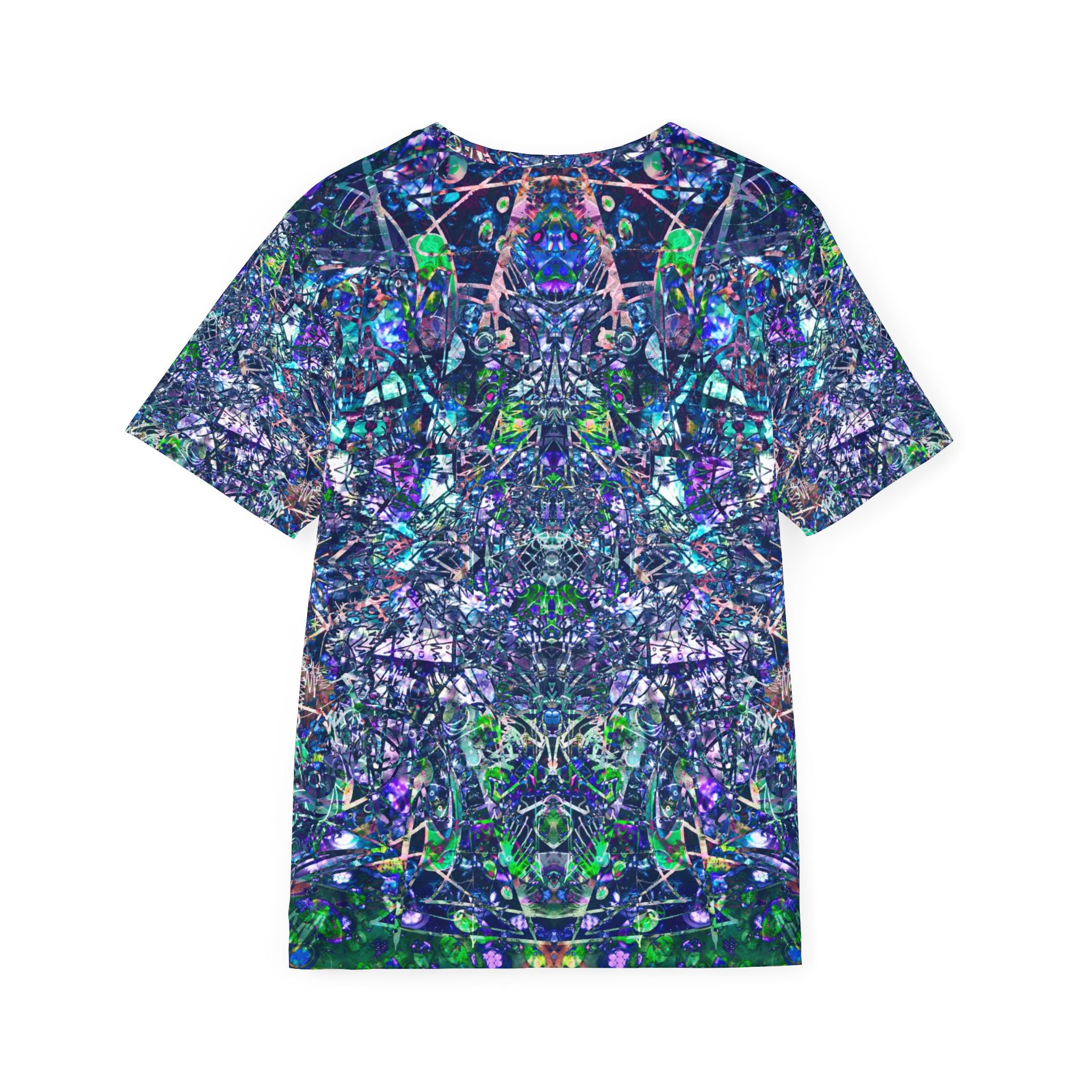 KAWABONGA All-Over Print Men's Athletic Jersey — Blue Green Abstract Kaleidoscope