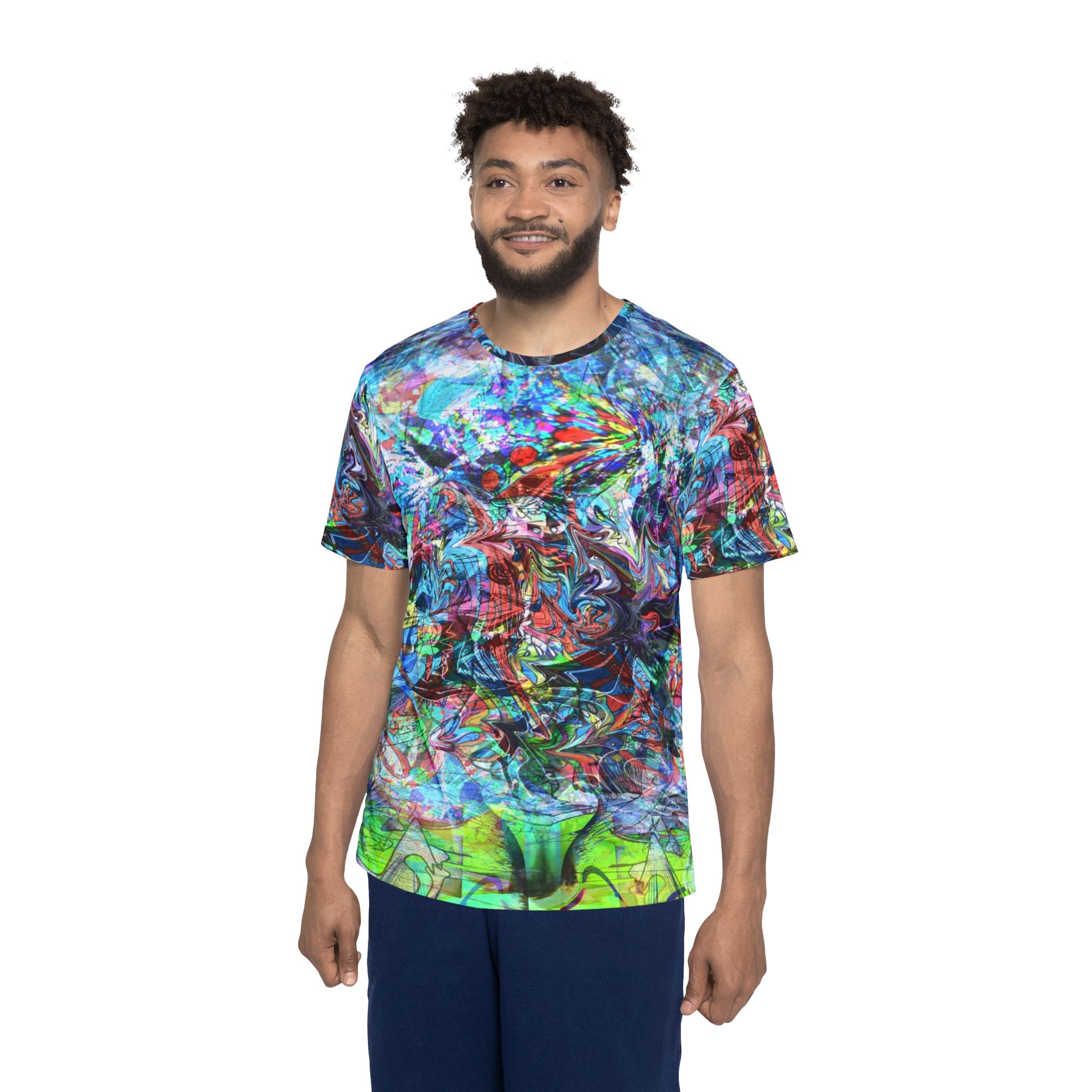 Now You're Stuck 44 - Abstract Neon Graffiti Sports Jersey — Men's All-Over Print