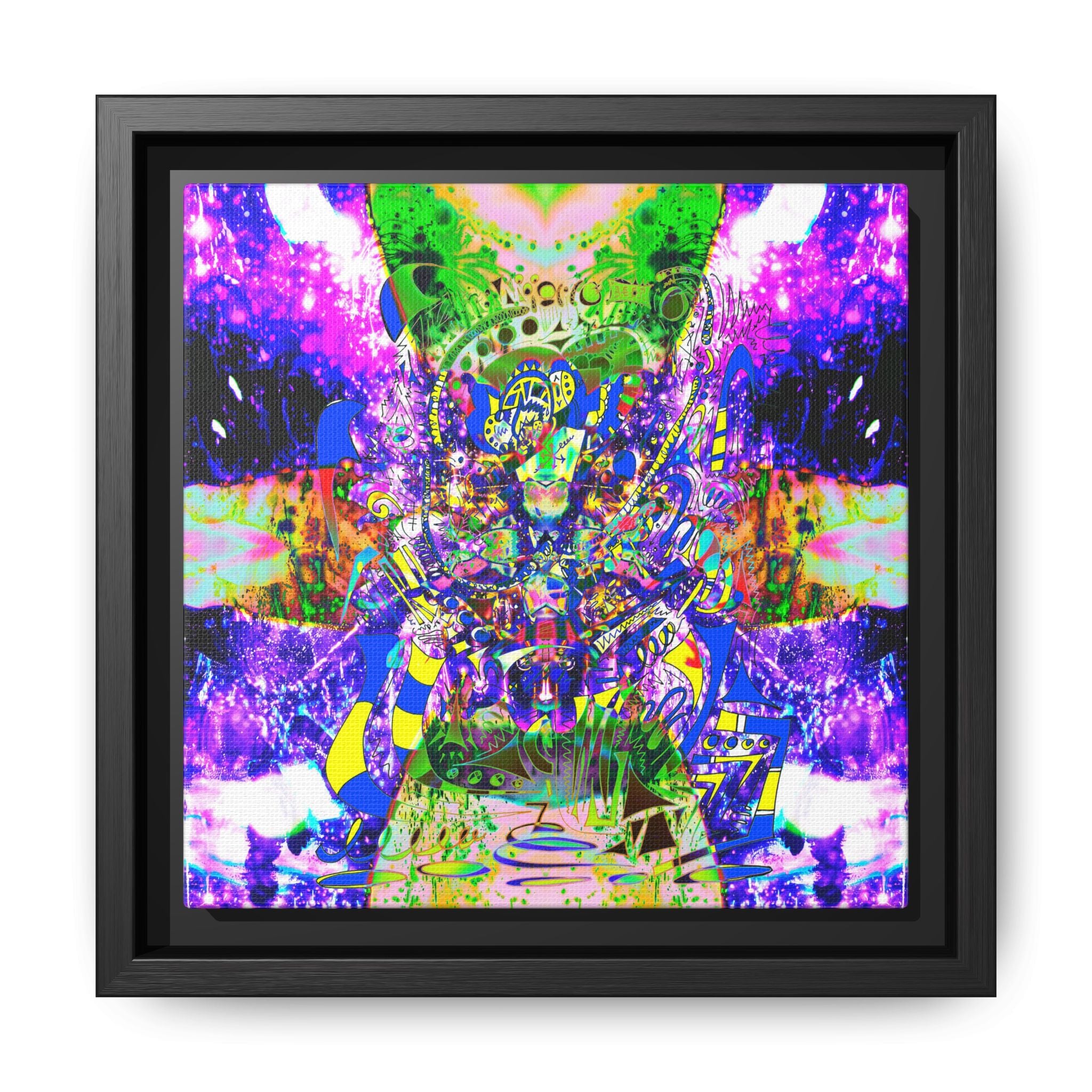Alien Darkness 9 Framed Canvas Art — Vibrant Multi-Color Wall Decor