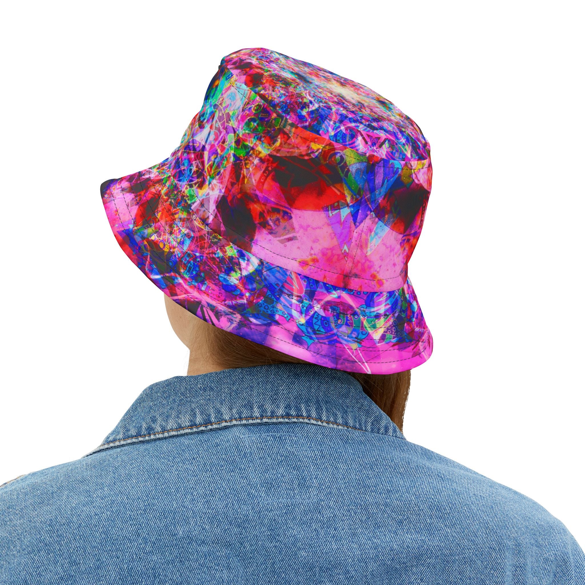 Arashaya Bucket Hat — Vibrant Abstract AOP Sun Hat