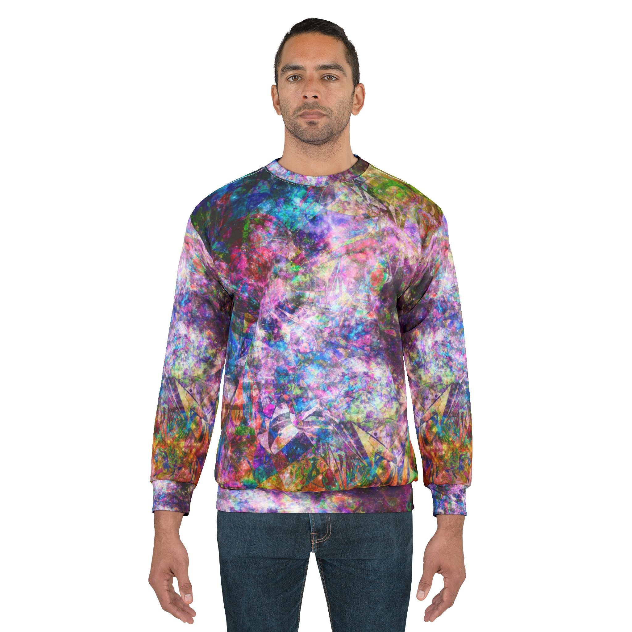 Space Shower 2 - Galaxy Tie-Dye Sweatshirt — Colorful Abstract All-Over Print