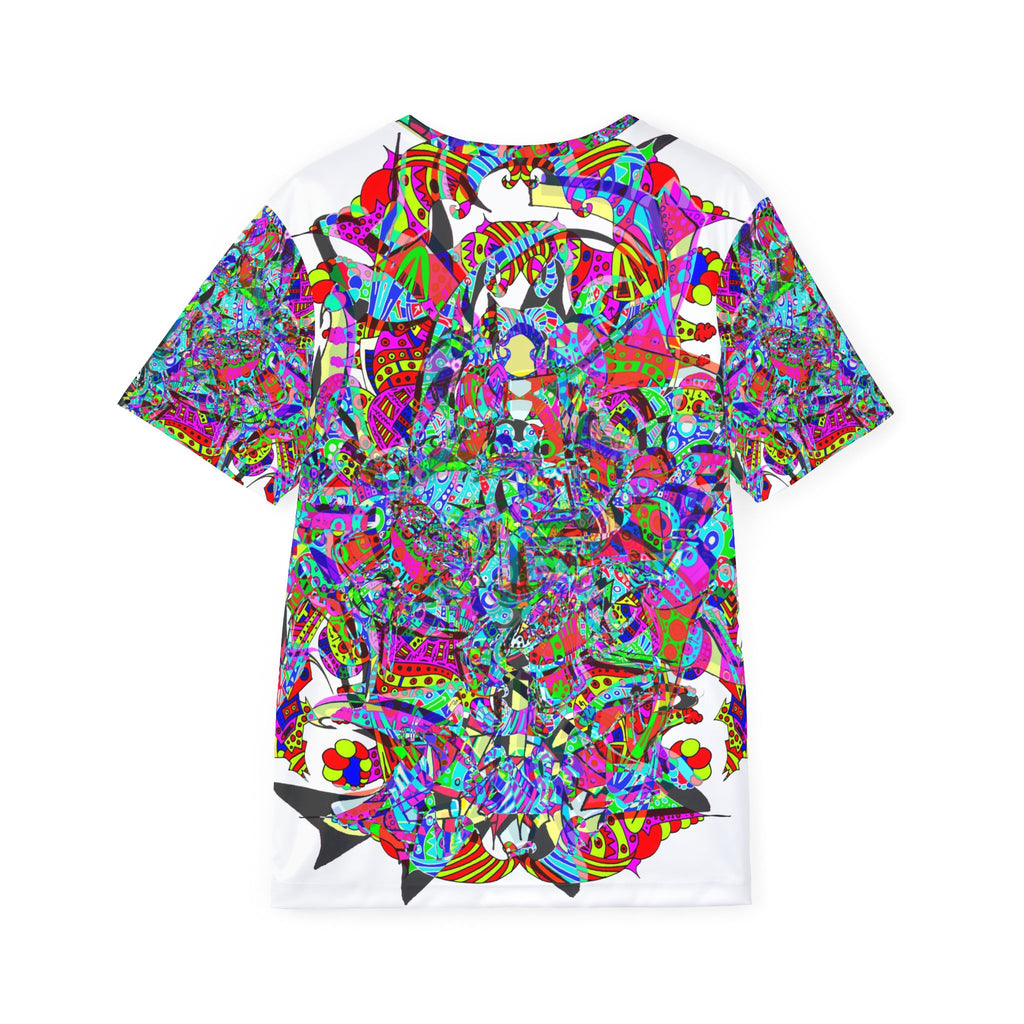 Neon Waffle Monster 12 - Psychedelic Floral Men's Sports Jersey — All-Over Print Vibrant Athletic Wear