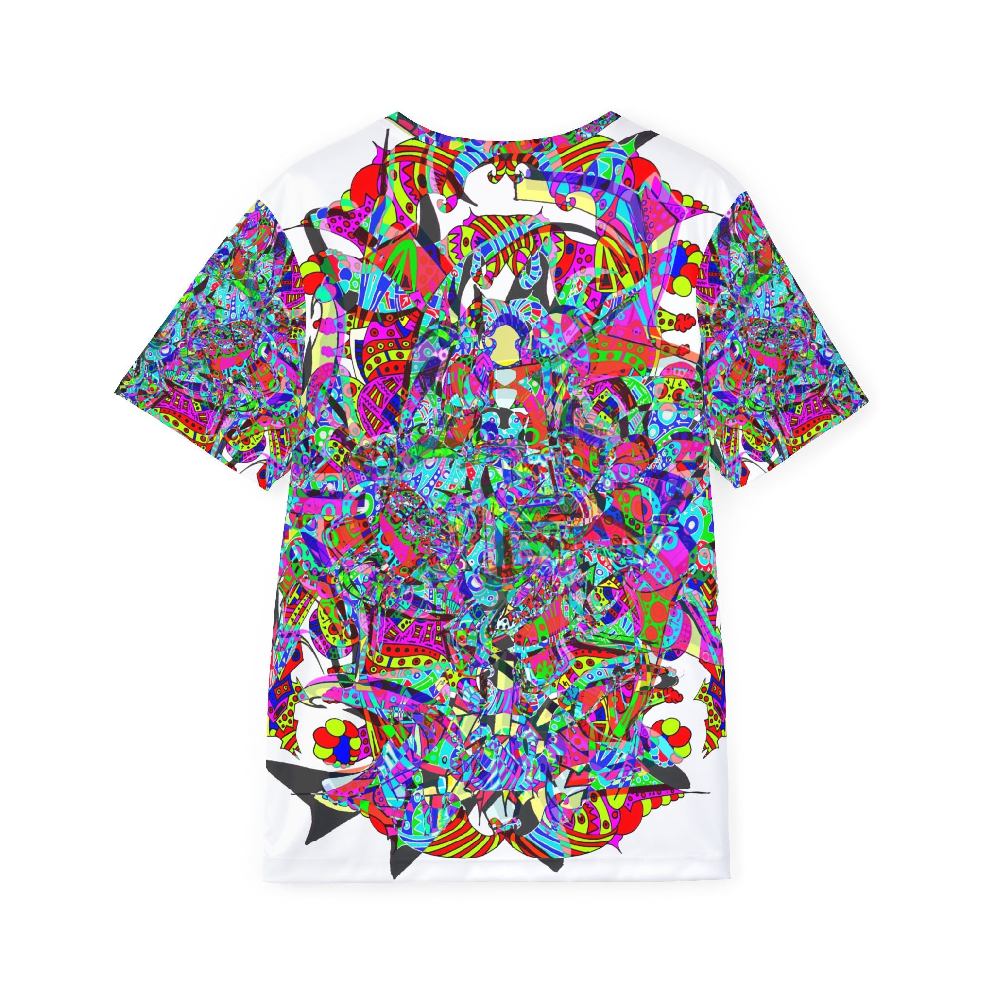 Neon Waffle Monster 12 - Psychedelic Floral Men's Sports Jersey — All-Over Print Vibrant Athletic Wear