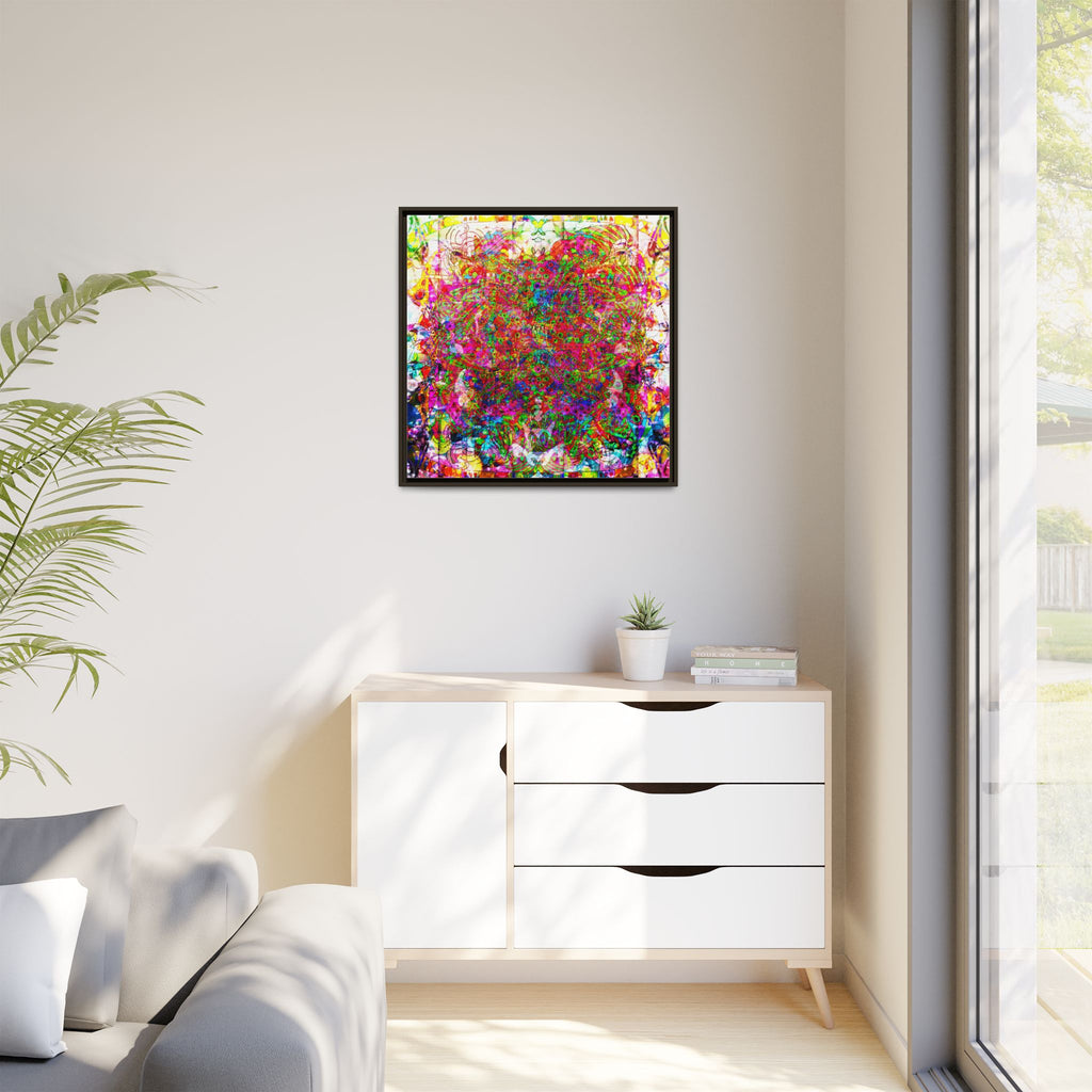 Neon Swirl Party Extravaganza Canvas Art — Vibrant Kaleidoscope Wall Print
