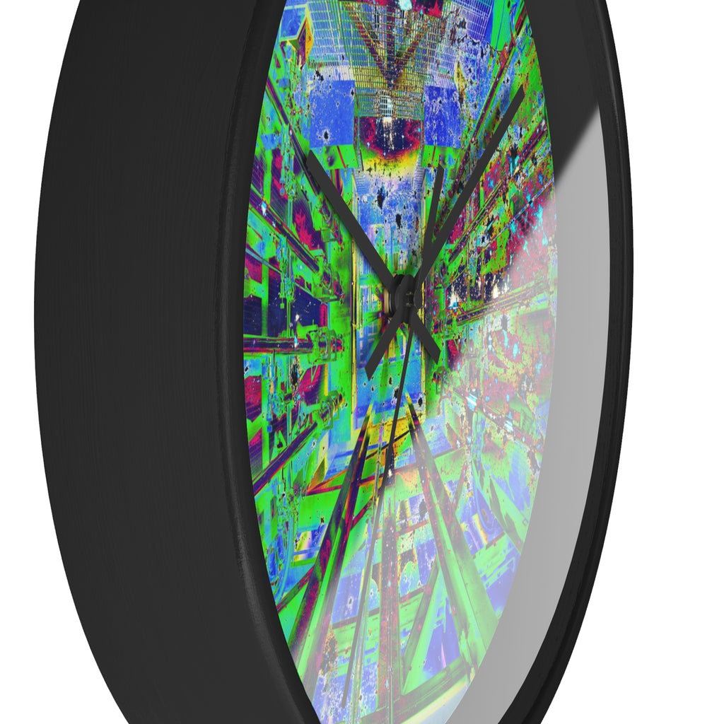 Hyperspace Room 22 Wall Clock — Abstract Retro Futurism Timepiece