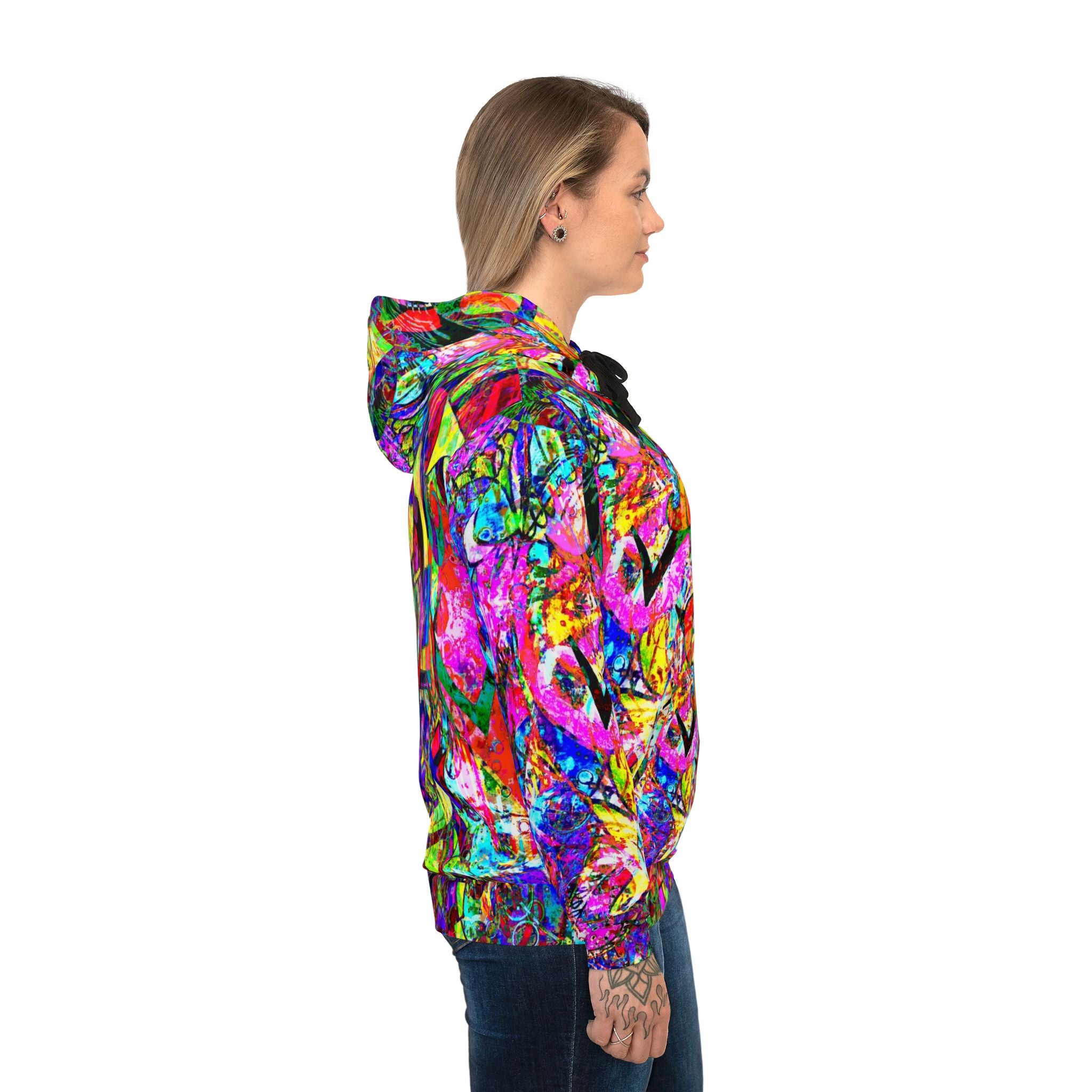 Love Monster Athletic Hoodie – Vibrant All-Over-Print Streetwear