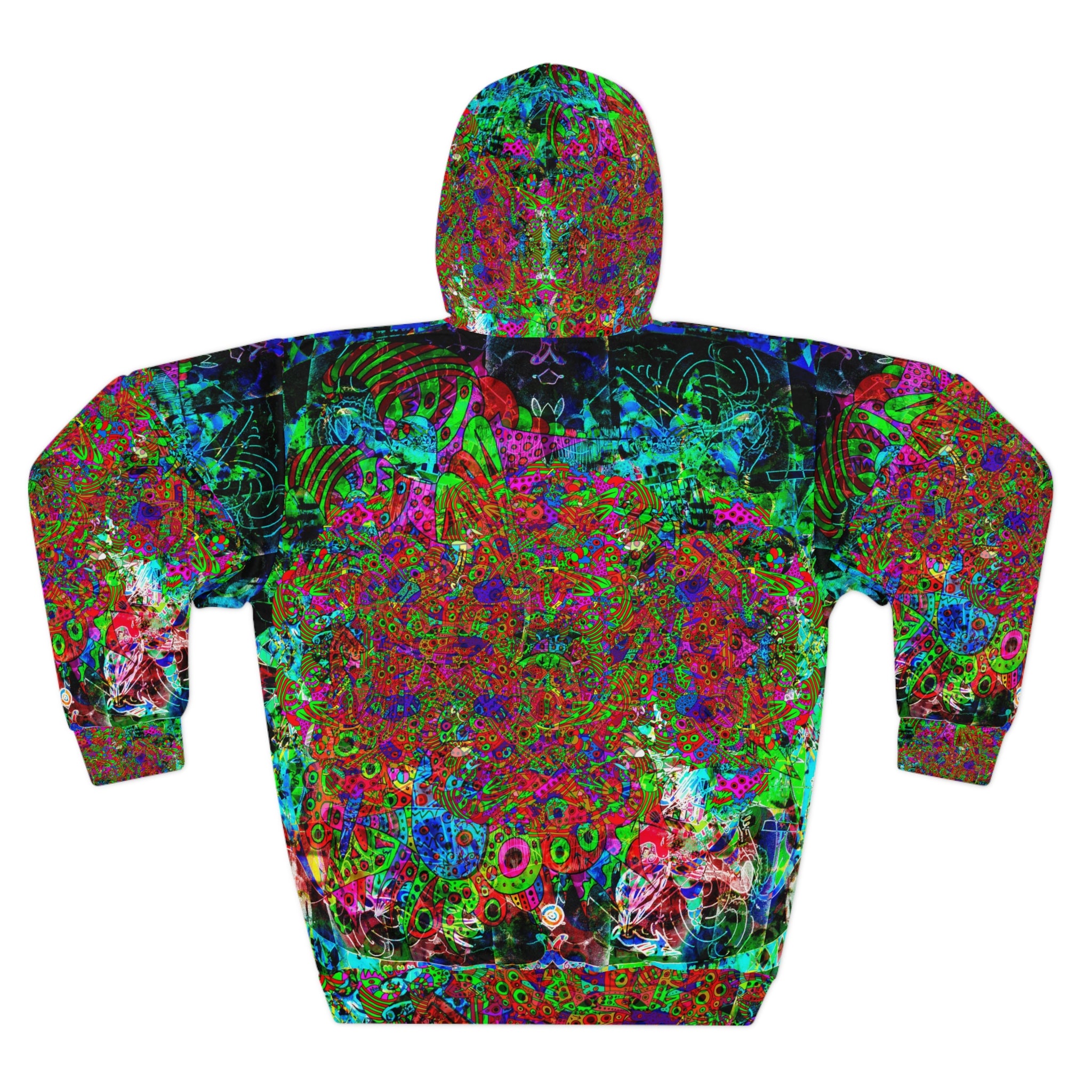 Neon Alien Blacklight Jungle Hoodie – Vibrant All-Over Print Pullover