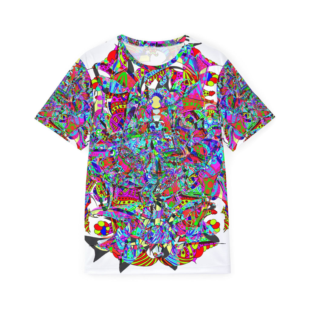 Neon Waffle Monster 12 - Psychedelic Floral Men's Sports Jersey — All-Over Print Vibrant Athletic Wear