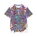 Neon Waffle Monster 12 - Psychedelic Floral Men's Sports Jersey — All-Over Print Vibrant Athletic Wear