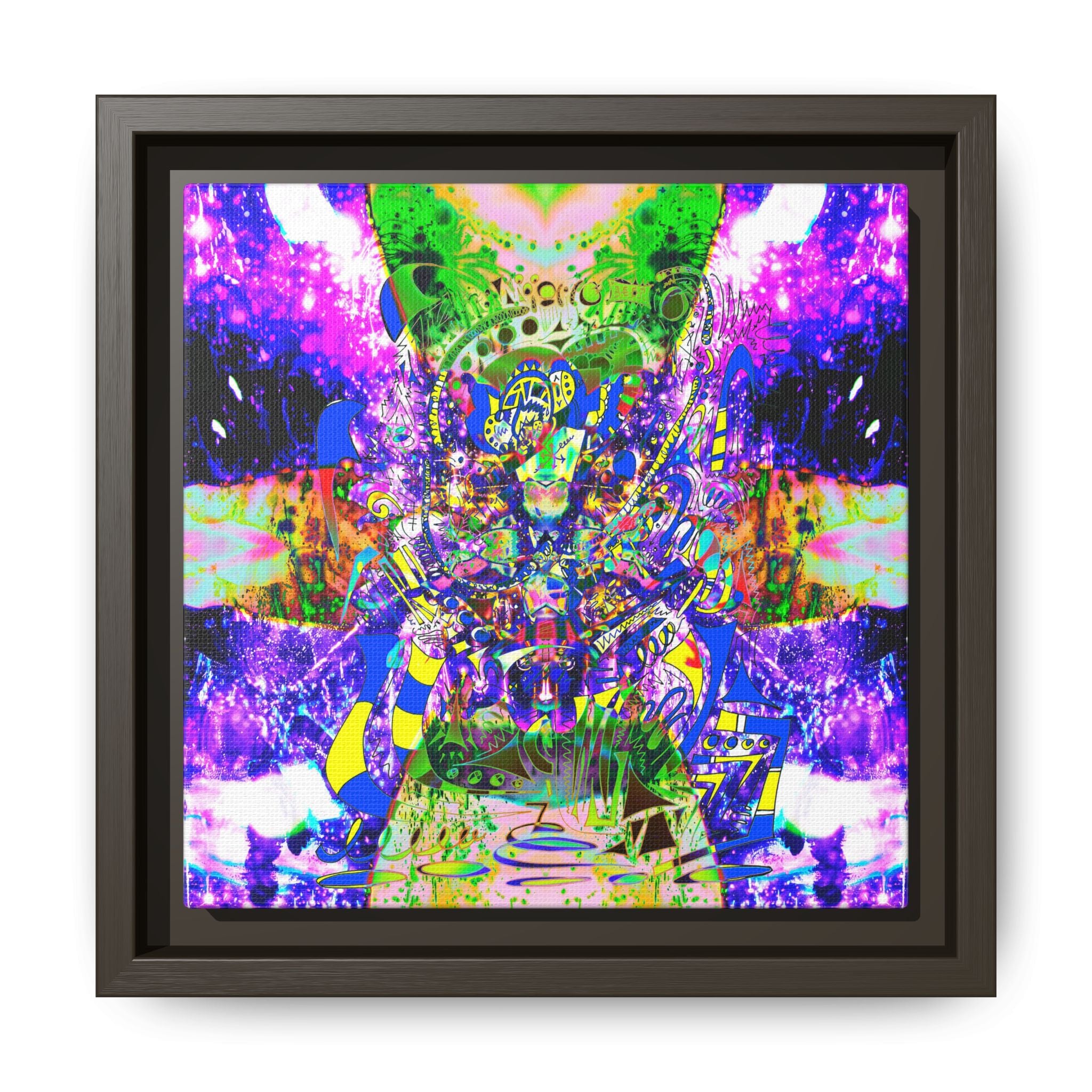 Alien Darkness 9 Framed Canvas Art — Vibrant Multi-Color Wall Decor