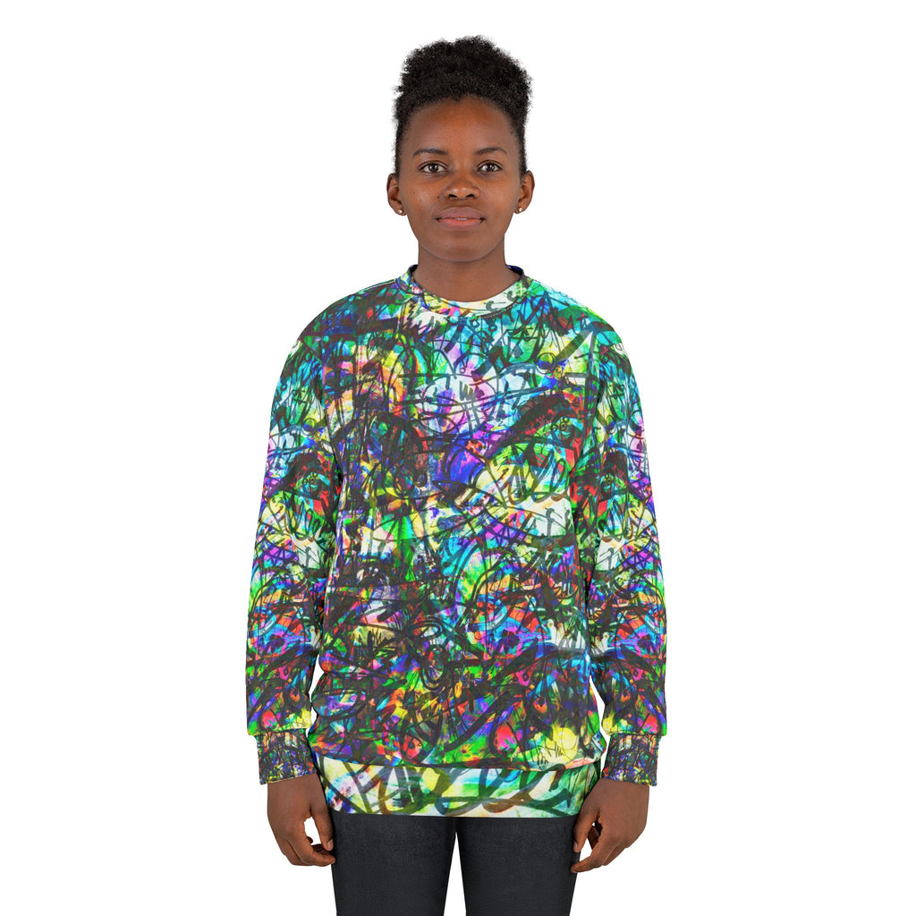 The Real Time Is Now 2015 - Abstract Graffiti All-Over Print Sweatshirt