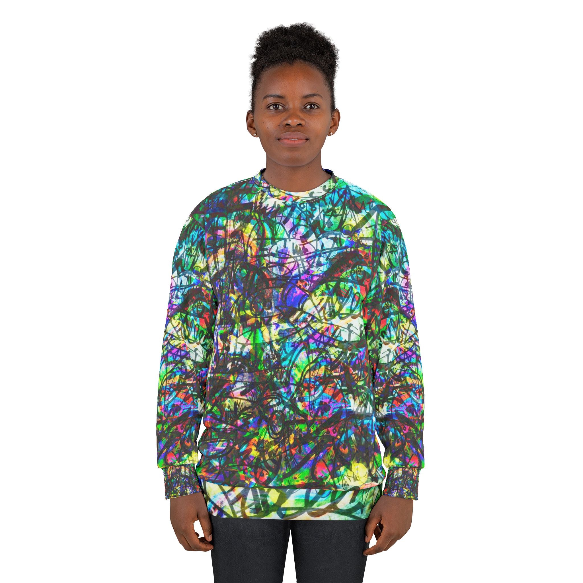 The Real Time Is Now 2015 - Abstract Graffiti All-Over Print Sweatshirt