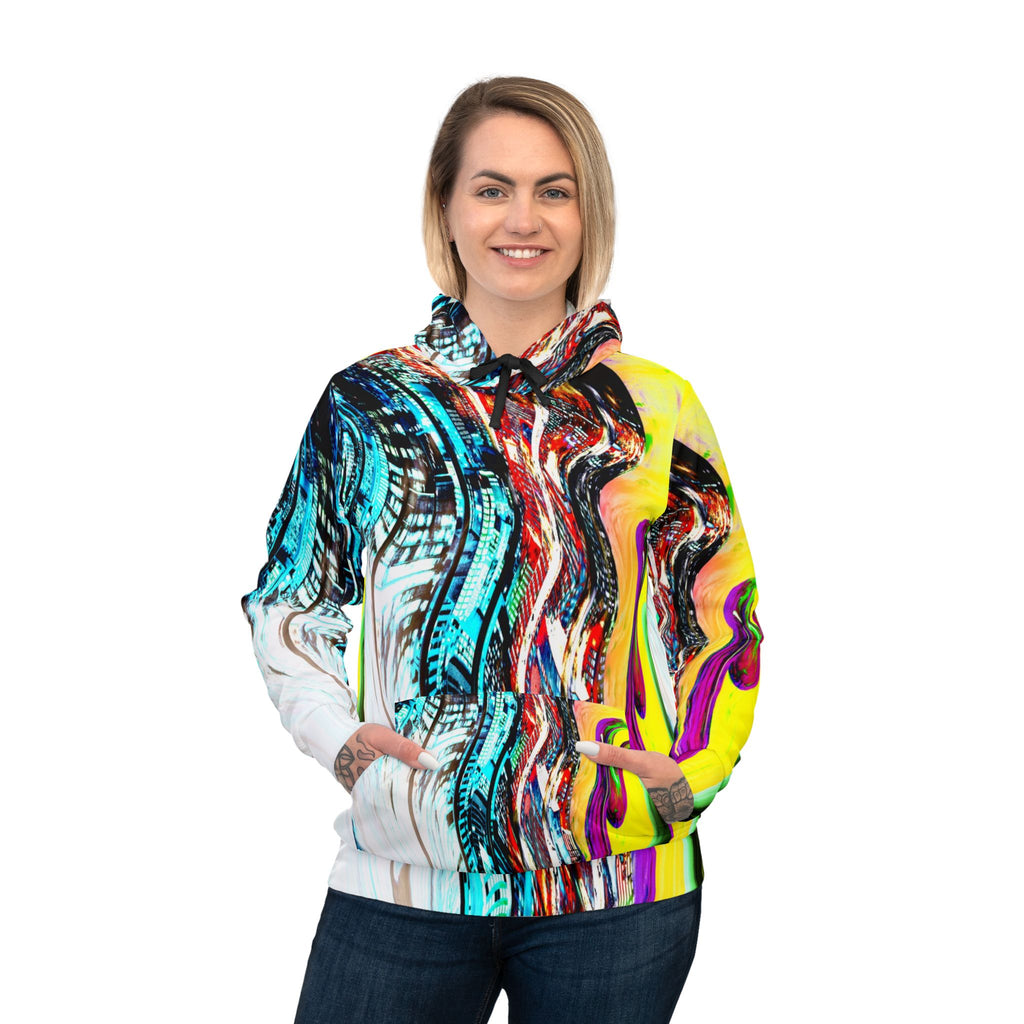 Slip And Slide Athletic Hoodie - Vibrant All-Over-Print Pullover
