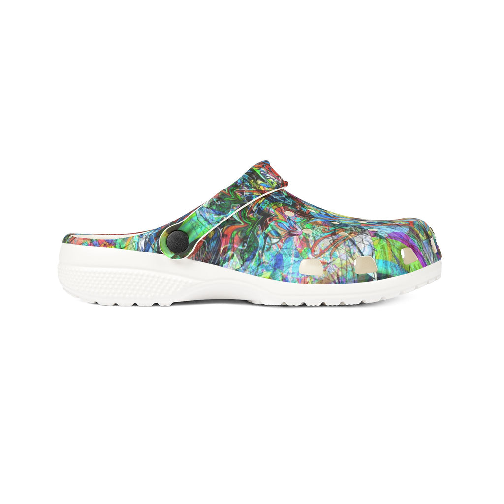 Now You're Stuck 44 - Colorful Abstract EVA Foam Clogs – Vibrant All-Over-Print Garden Shoes