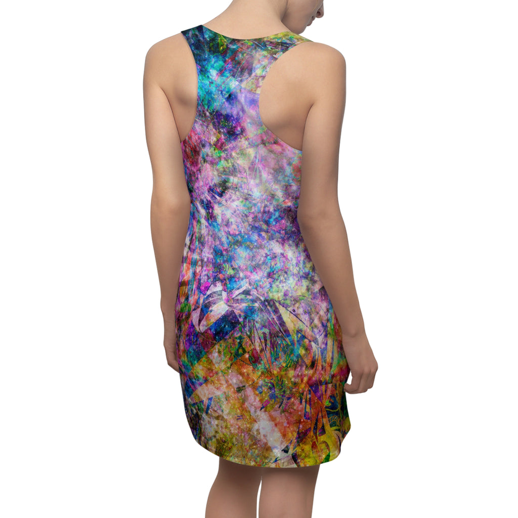 Space Shower 2 Women's Cut & Sew Racerback Dress