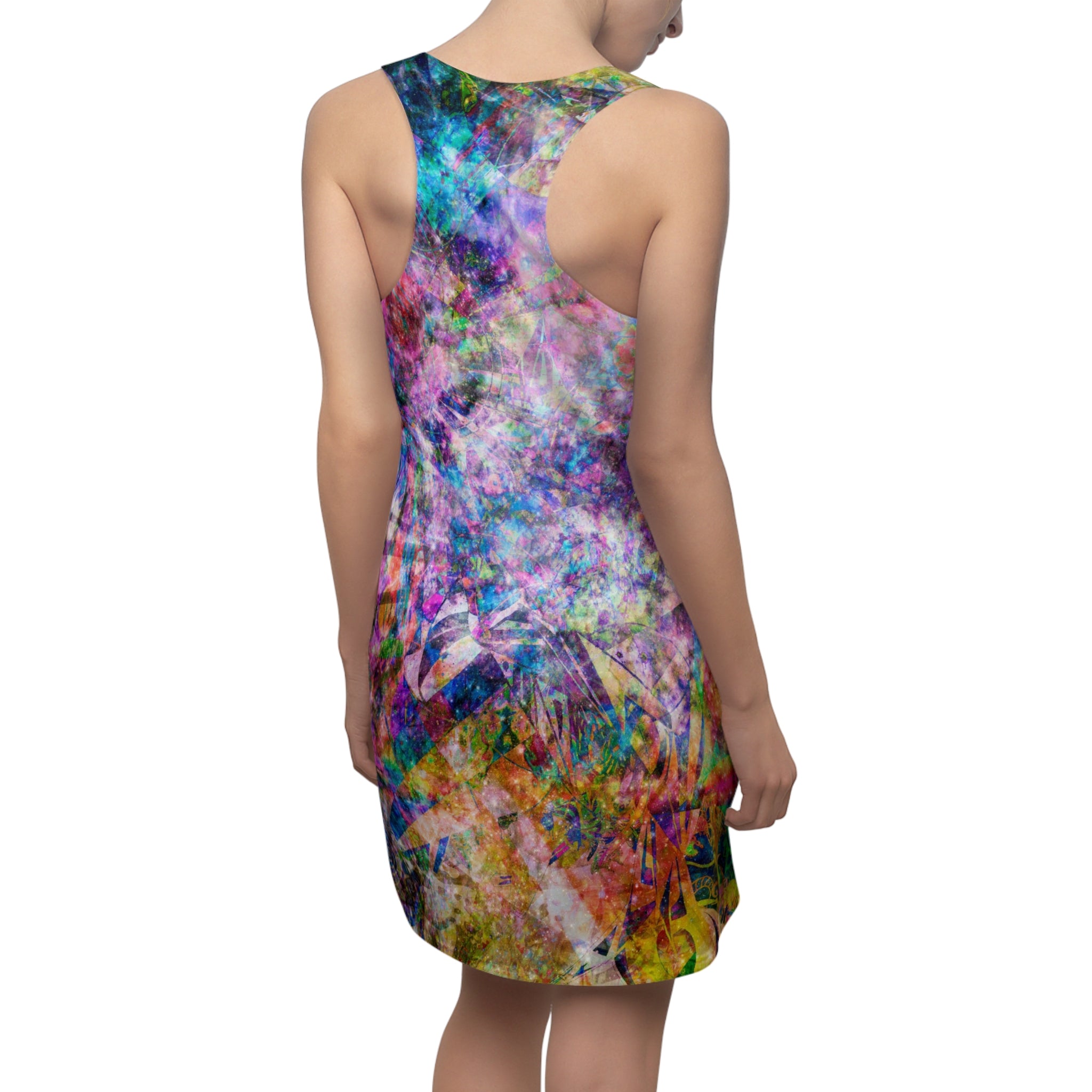 Space Shower 2 Women's Cut & Sew Racerback Dress