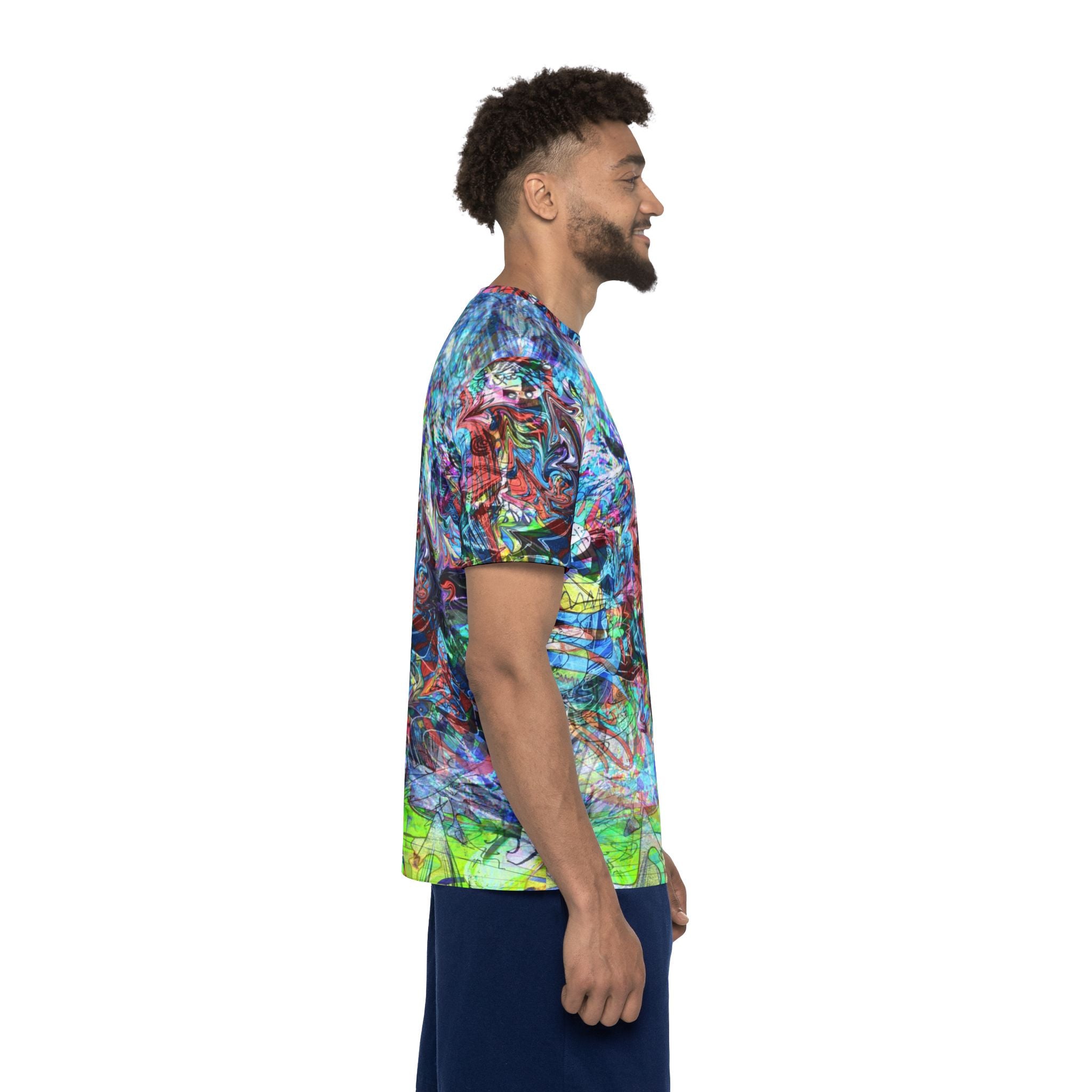 Now You're Stuck 44 - Abstract Neon Graffiti Sports Jersey — Men's All-Over Print