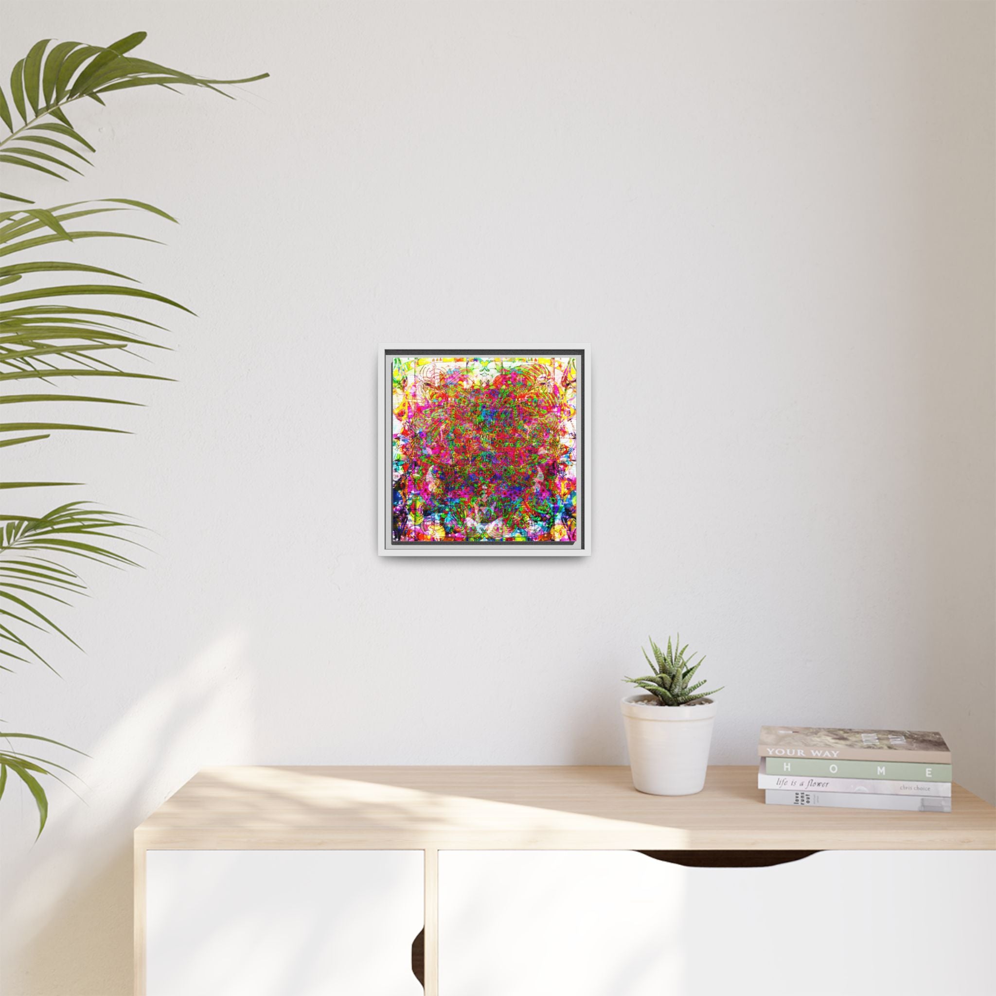 Neon Swirl Party Extravaganza Canvas Art — Vibrant Kaleidoscope Wall Print